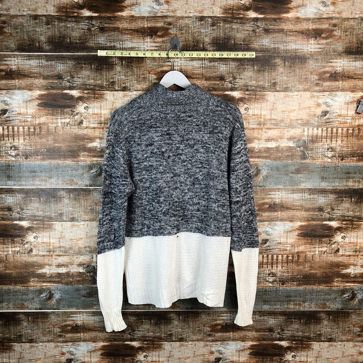 Japanese Brand Lucy Stripe Grey Cardigan Knitwear #A1968 Size US M / EU 48-50 / 2 - 12 Thumbnail