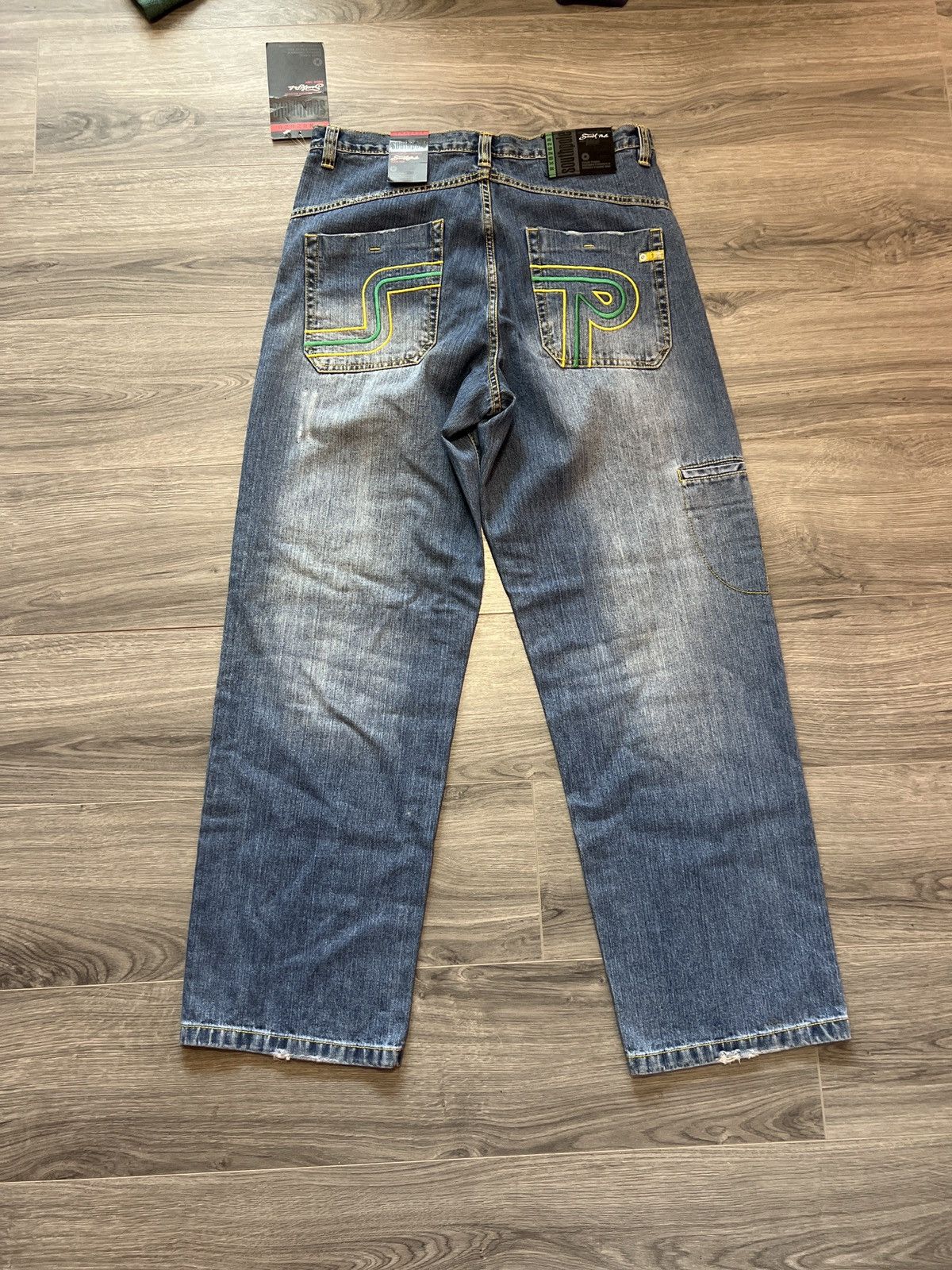 image of Hype x Southpole Crazy Y2K Southpole 36X34 Jeans Jnco Style Skate in Blue, Men's