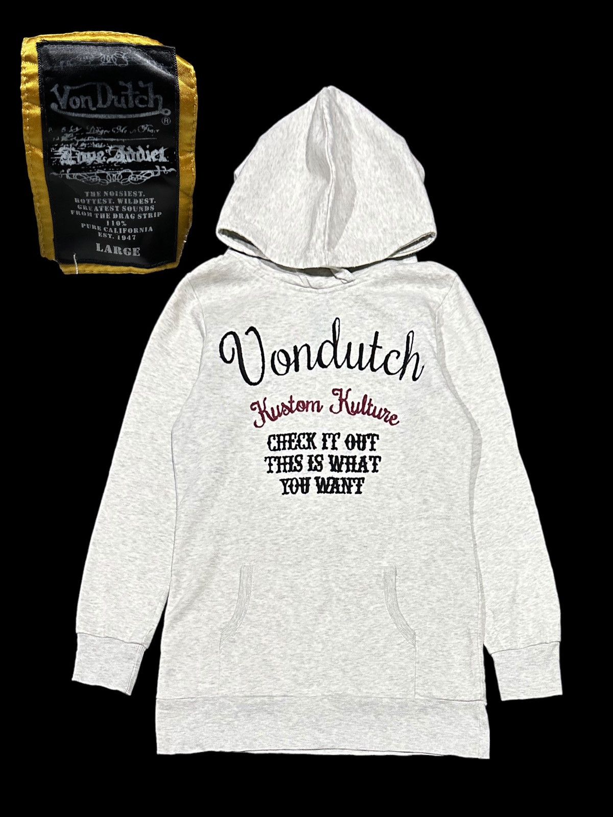 VINTAGE VON DUTCH SPELLOUT HOODIE