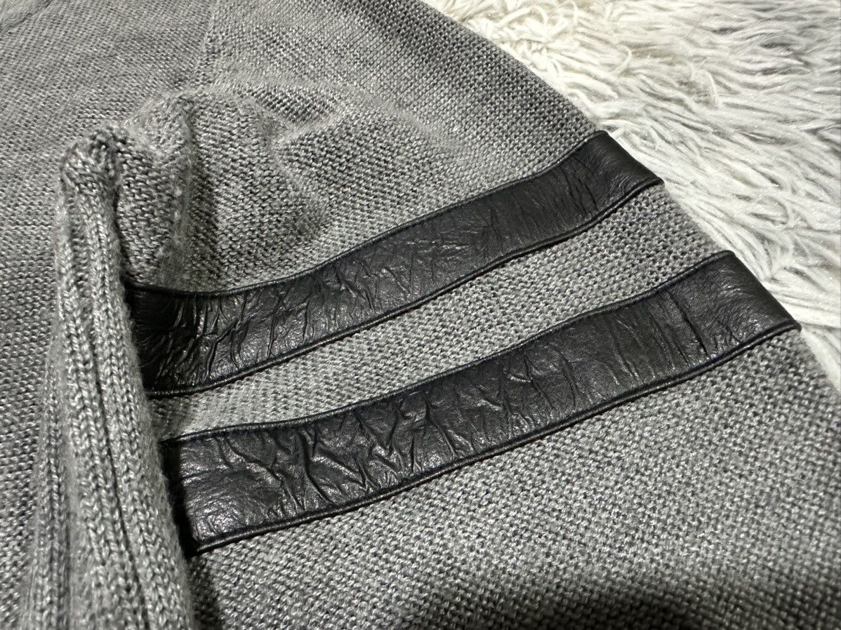 Katharine Hamnett London 🔥Y2K Vintage Katharine Hamnett Wool Knit Hoodie Leather Edge Size US M / EU 48-50 / 2 - 4 Thumbnail