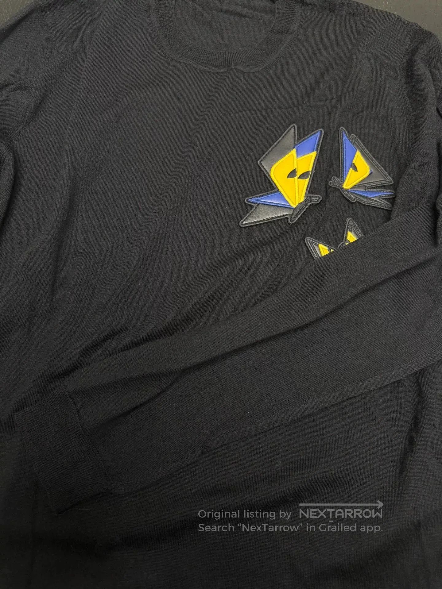 Fendi fendi black sweater with monster design. Size US L / EU 52-54 / 3 - 6 Thumbnail