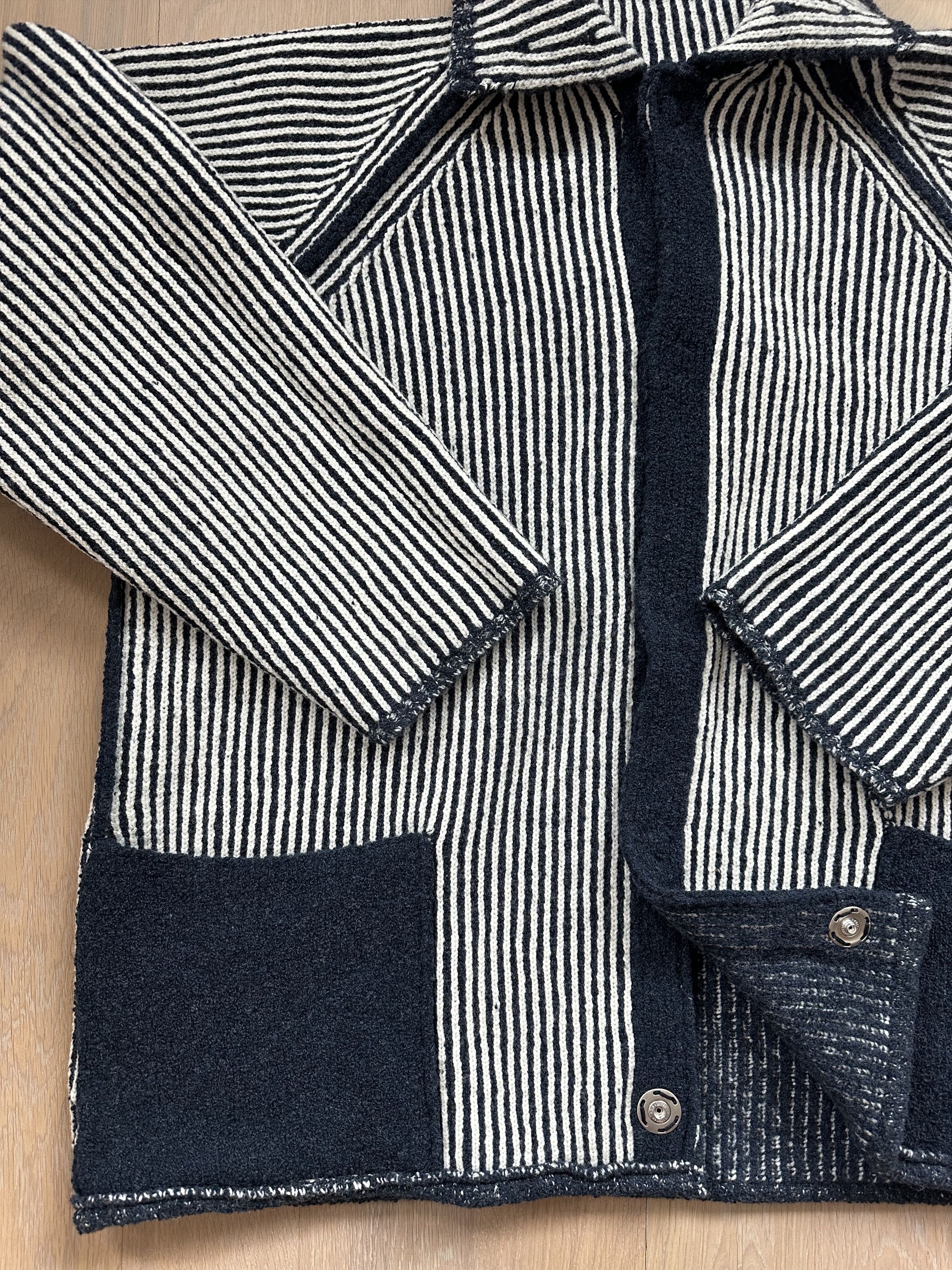 Niceness NICENESS K. Snafu Reversible Wool Knit Jacket Navy/White Size US L / EU 52-54 / 3 - 5 Thumbnail