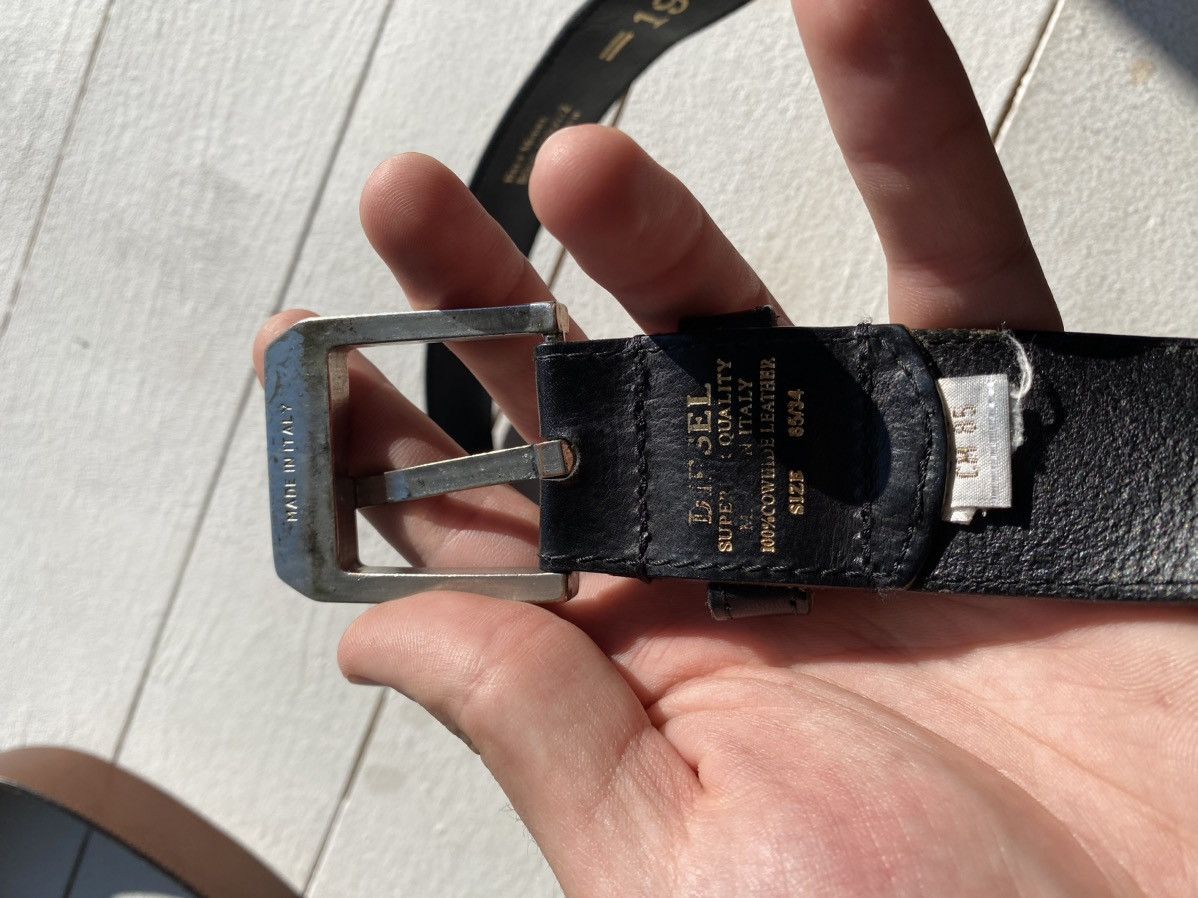 Diesel × Vintage 90s Diesel Black Leather Minimalism Avant Garde Belt 85 Size ONE SIZE - 8 Thumbnail