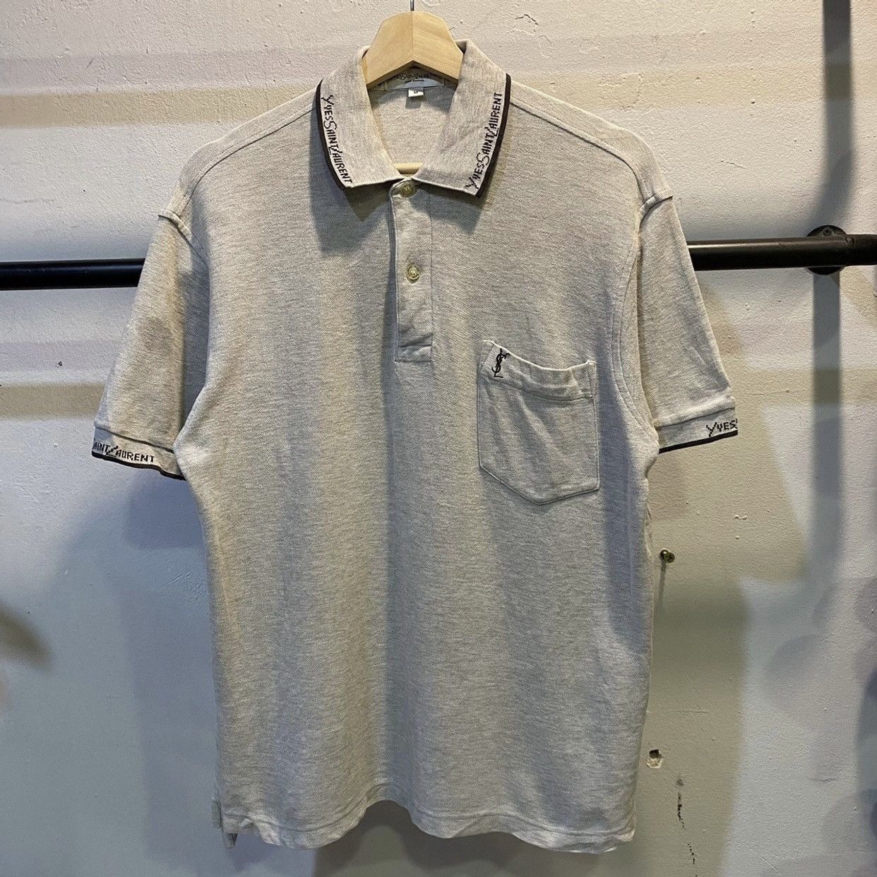 Yves Saint Laurent Vtg YSL Yves Saint Laurent Pour Homme Polo Tee Size US M / EU 48-50 / 2 - 1 Thumbnail