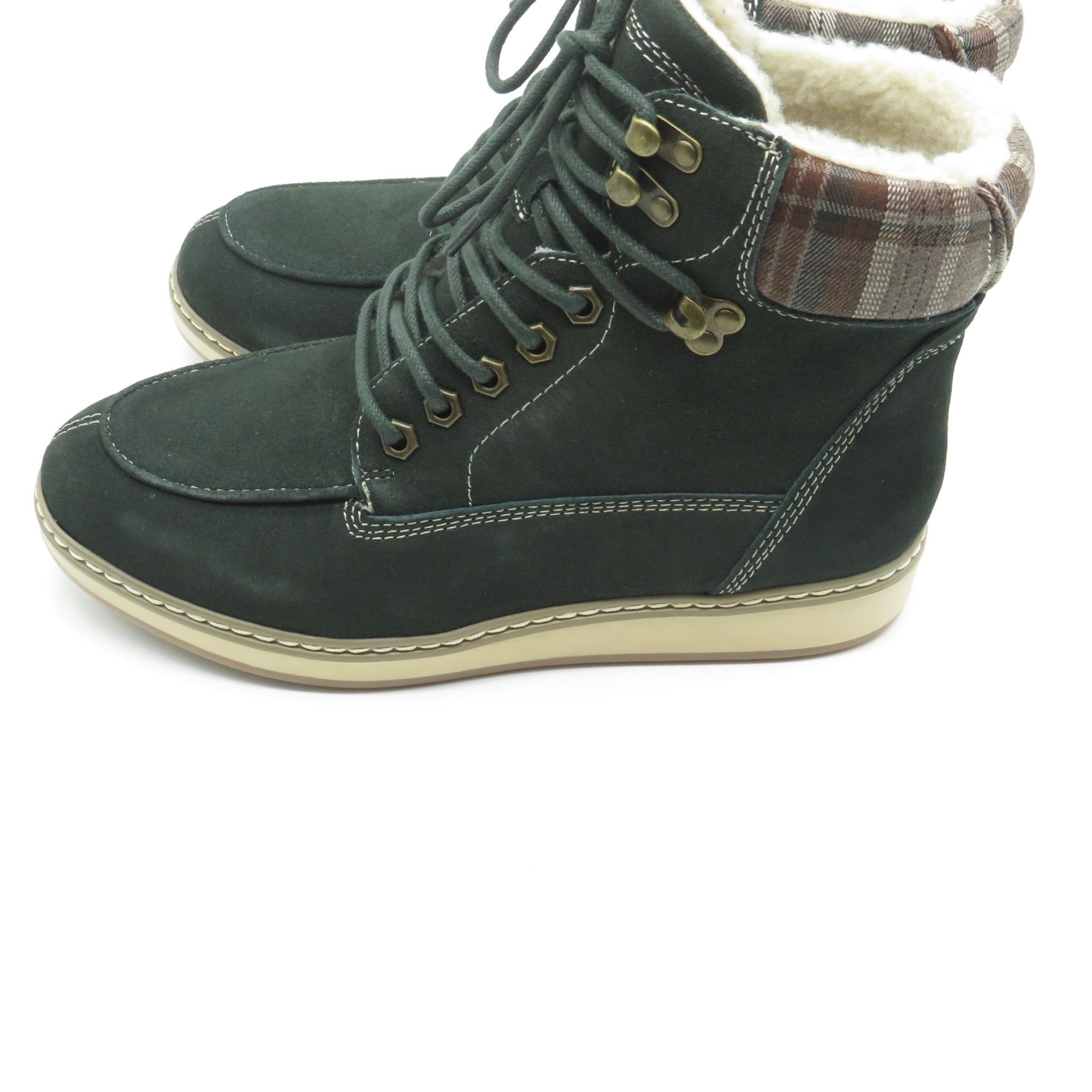 Other White Mountain Women's Lace-Up Army Green Plaid Ankle Boots Size US 7 / IT 37 - 6 Thumbnail