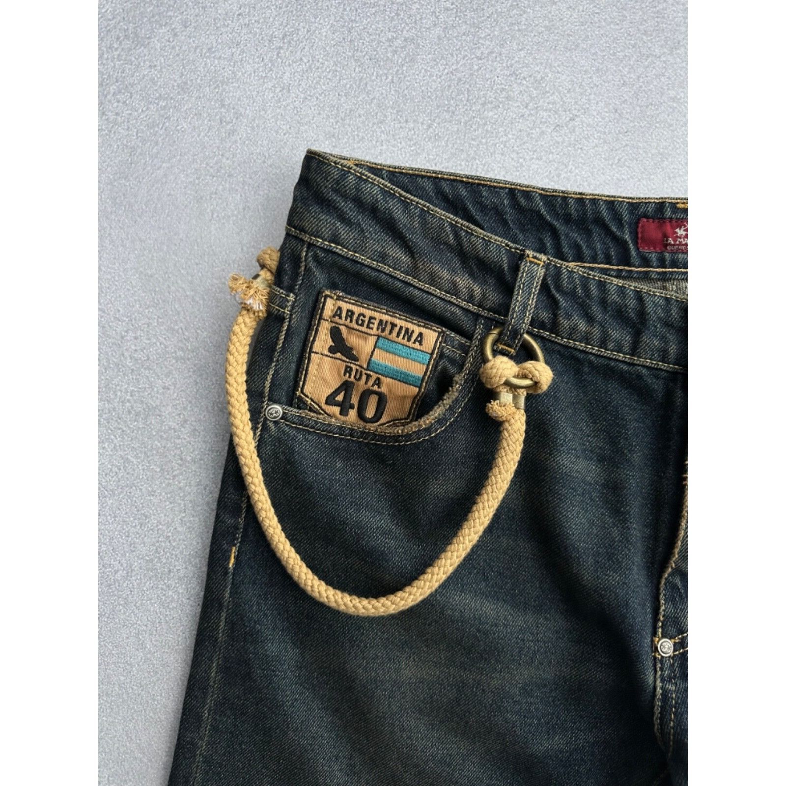 La Martina VTG La Martina Argentina Selvedge Dirty Denim Jeans Size US 33 - 6 Thumbnail