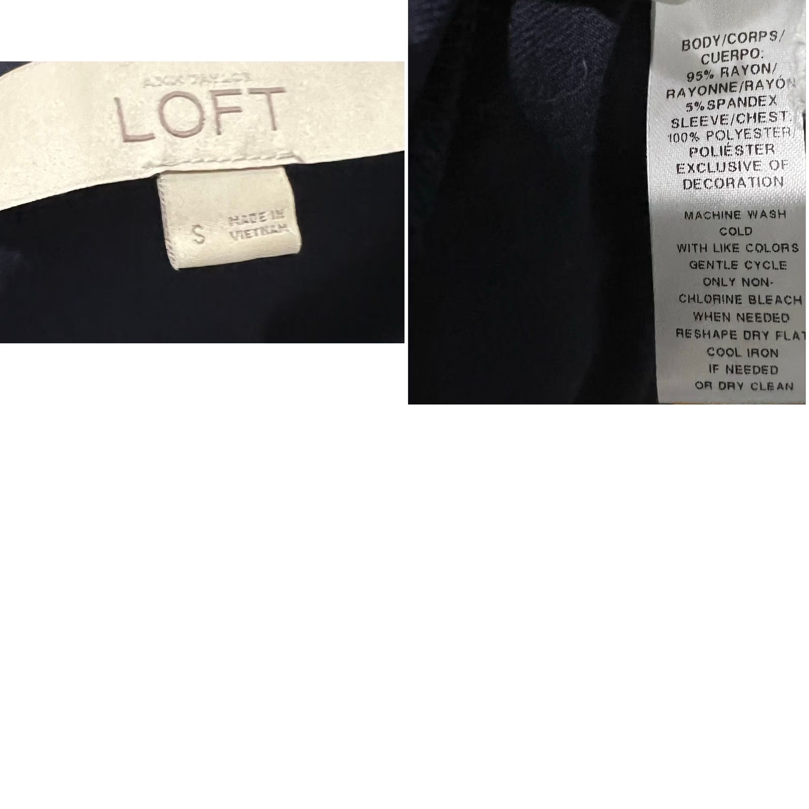 Ann Taylor Ann Taylor Loft Dress Womens Small Navy Blue Swing Lace Shoulders & Sleeves Size S / US 4 / IT 40 - 8 Thumbnail