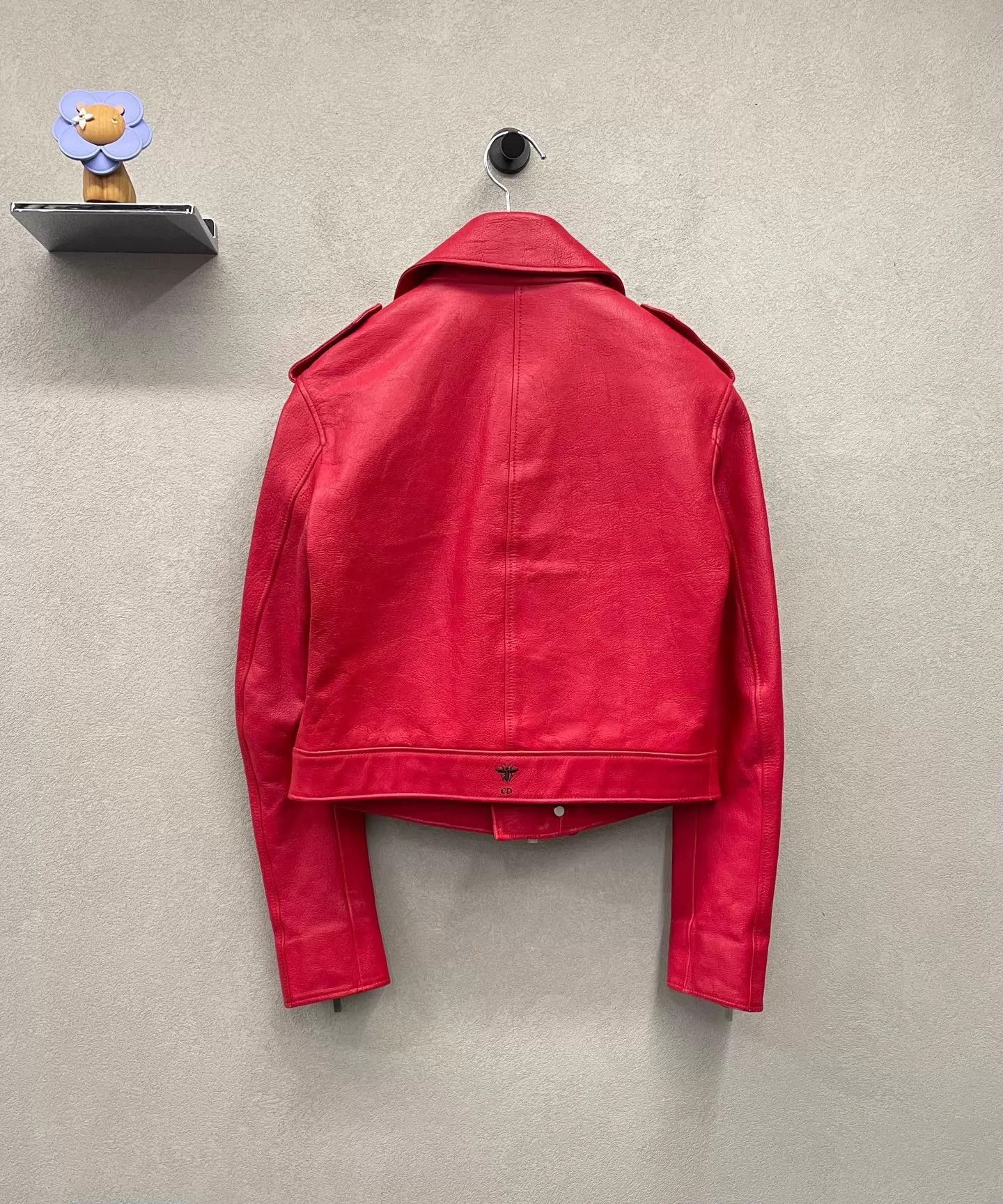 Dior Dior Vibrant Red Leather Biker Jacket Women's 34 Edgy Size XS / US 0-2 / IT 36-38 - 2 Thumbnail