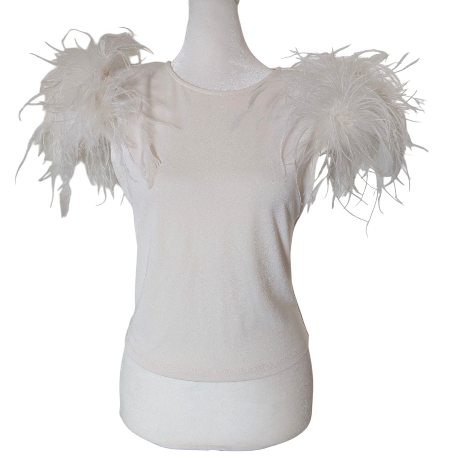 Alice + Olivia Alice + Olivia Tamica Feather Top Medium Size M / US 6-8 / IT 42-44 - 4 Thumbnail