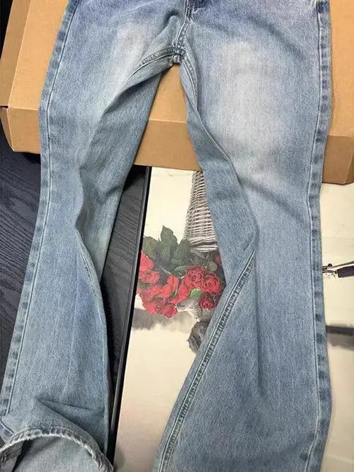 Jean Vintage Washed Blue Street Y2K Micro Flare Jeans Size US 30 / EU 46 - 4 Thumbnail