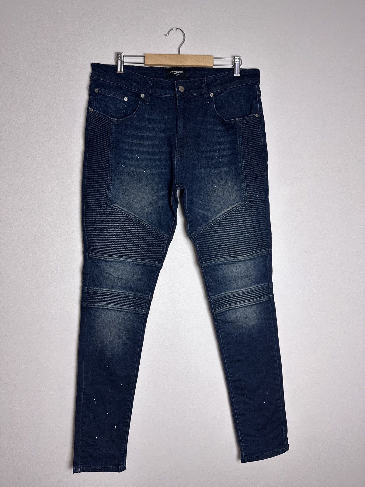 Represent Clo. Represent Biker Denim Paint Blue Jeans Size US 36 / EU 52 - 1 Thumbnail