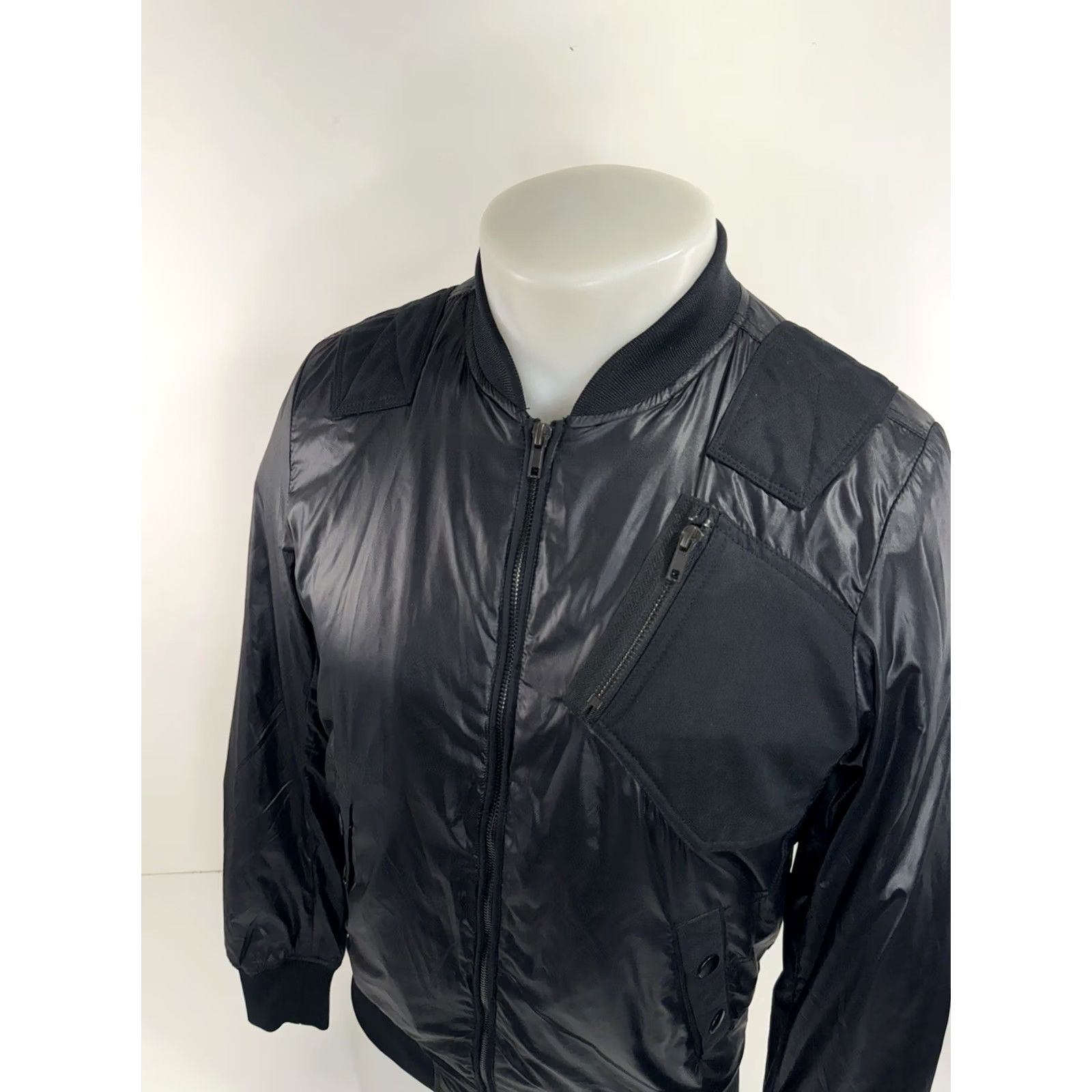 Diesel DIESEL Bomber Jacket Black S Mens Military Parachute Material Patches Flight Jacket Size US S / EU 44-46 / 1 - 3 Thumbnail