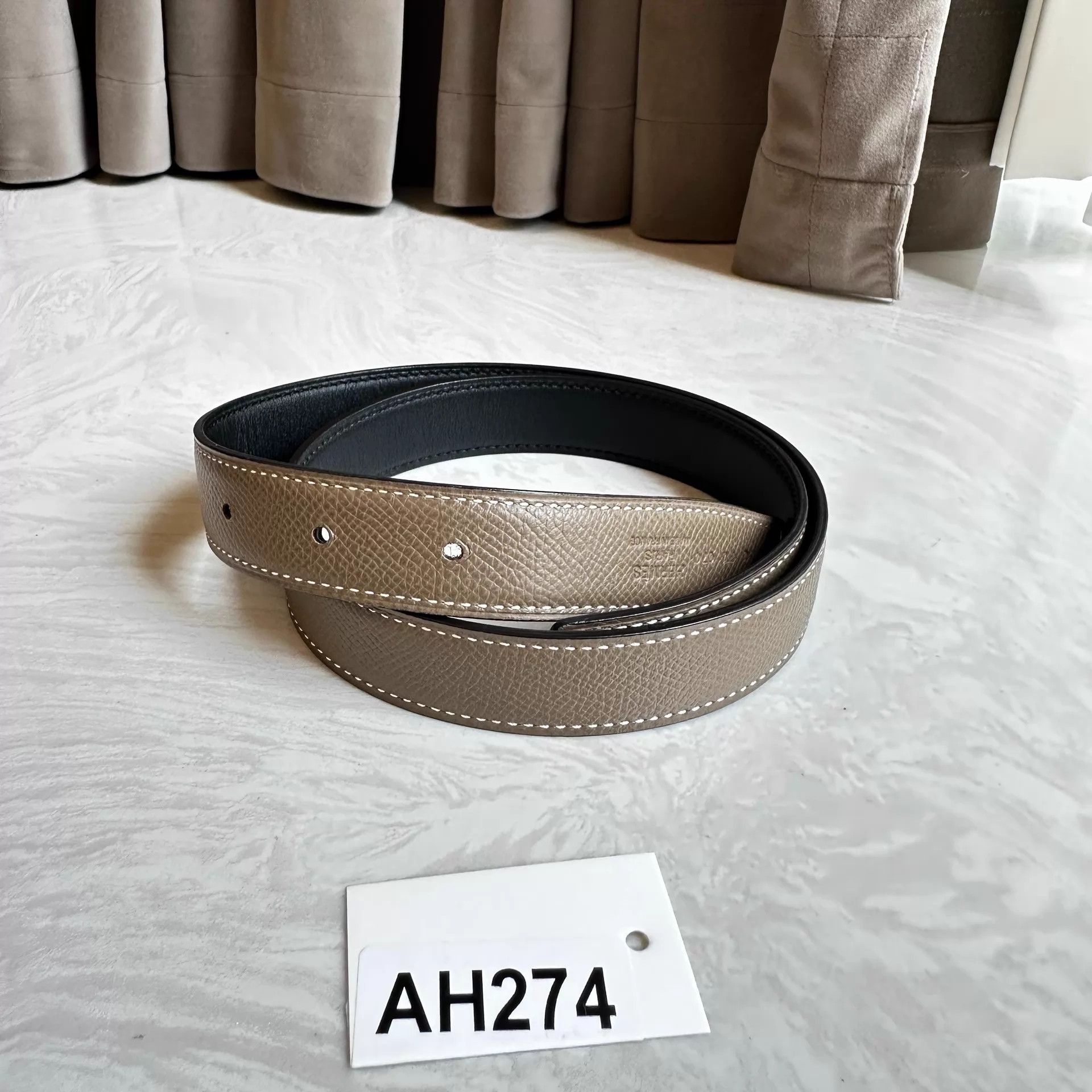 Hermes Men's Hermès U Stamp Belt 70 Custom Buckle AH274 Size ONE SIZE - 6 Thumbnail