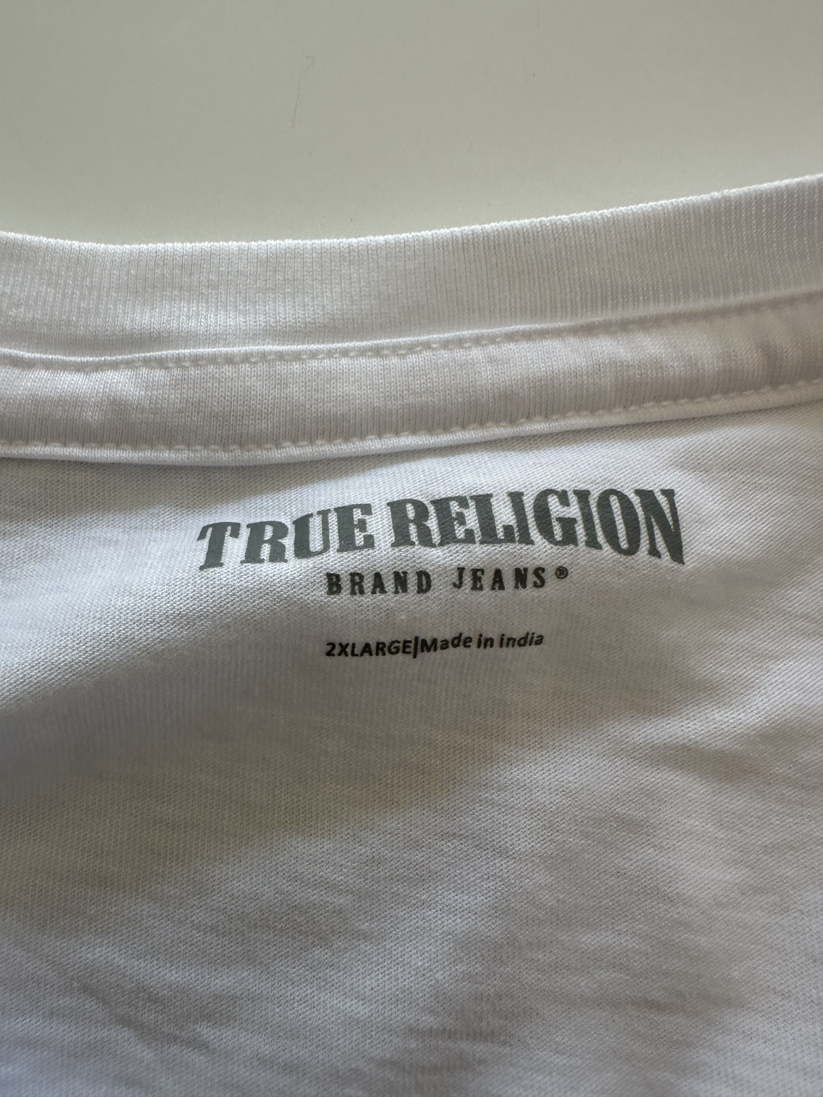 True Religion True Religion Brand Jeans Graphic White/Blue T-shirt 2XL Size US XXL / EU 58 / 5 - 3 Thumbnail