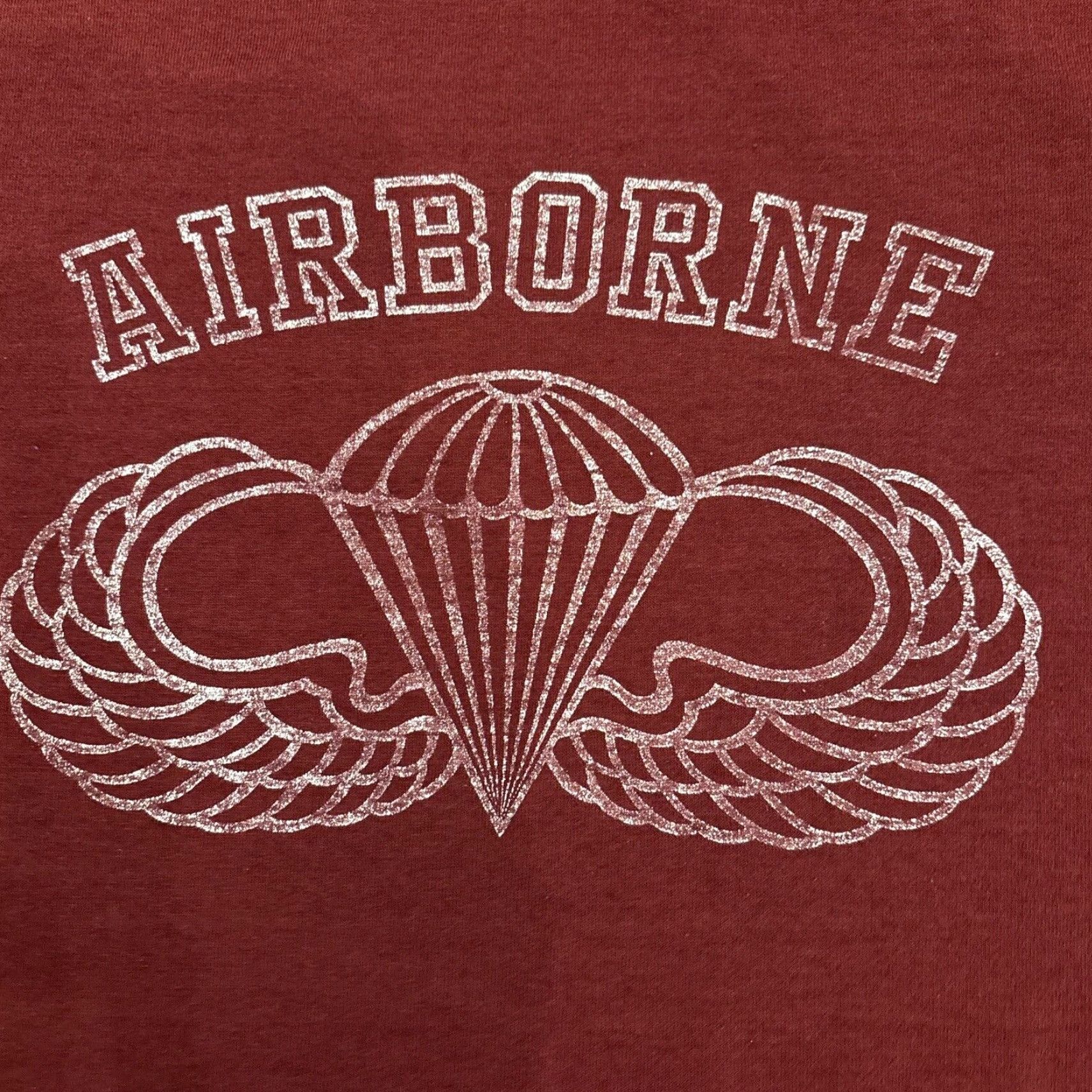 Vintage VINTAGE Single Paratroopers Airborne T-Shirt Red Adult Large Mens Size US L / EU 52-54 / 3 - 2 Thumbnail