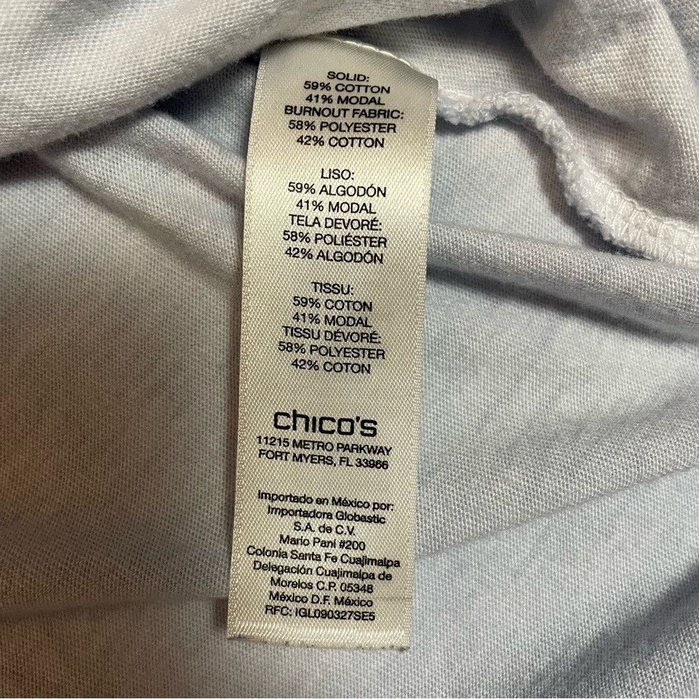 Chicos Chico's Cotton Blue Tie Dye 3/4 Sleeve Top Size 2 US L Size L / US 10 / IT 46 - 8 Thumbnail