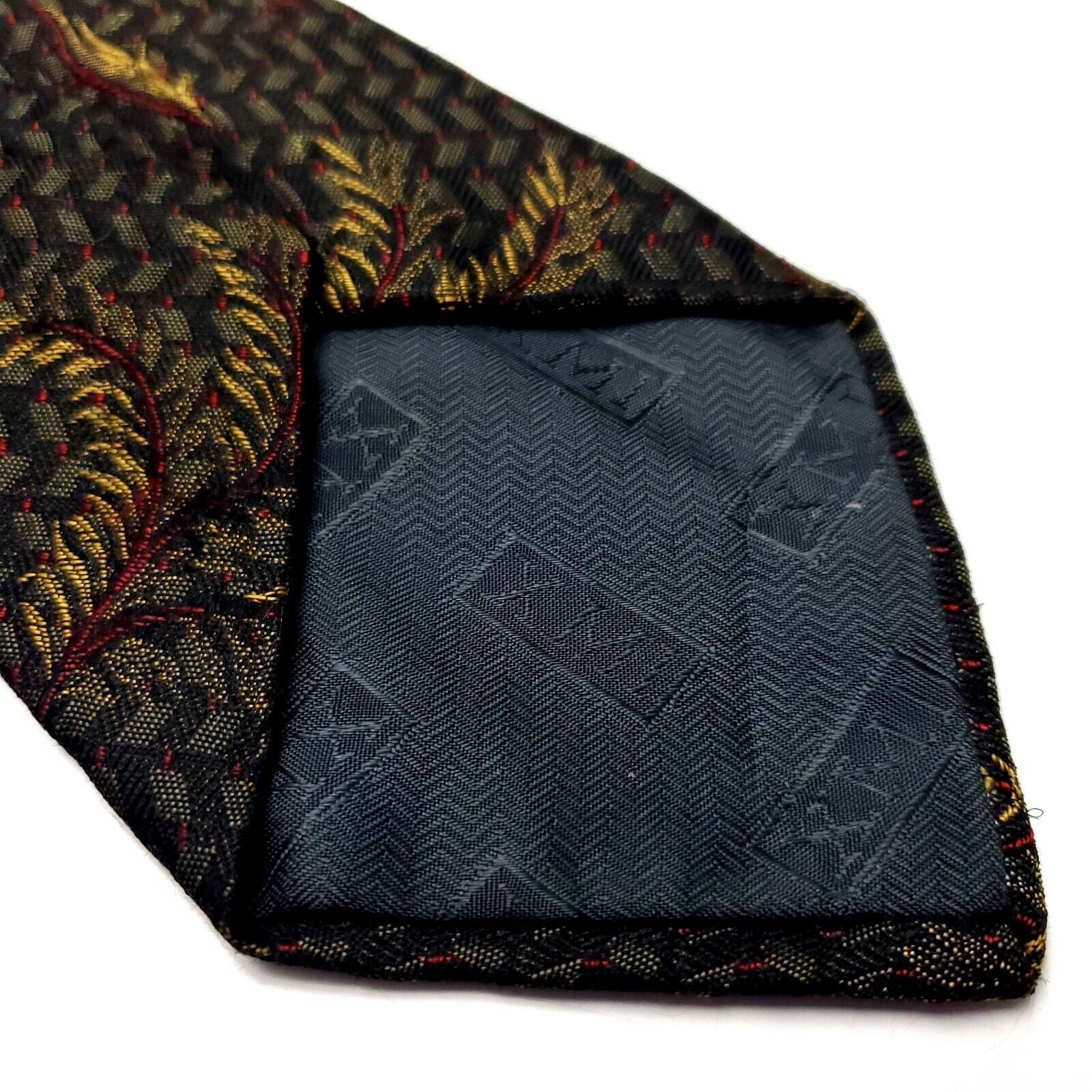 XMI Platinum XMI For Nordstorm Grey & Mossy Green Silk Tie Woven Short Fl Size ONE SIZE - 4 Thumbnail