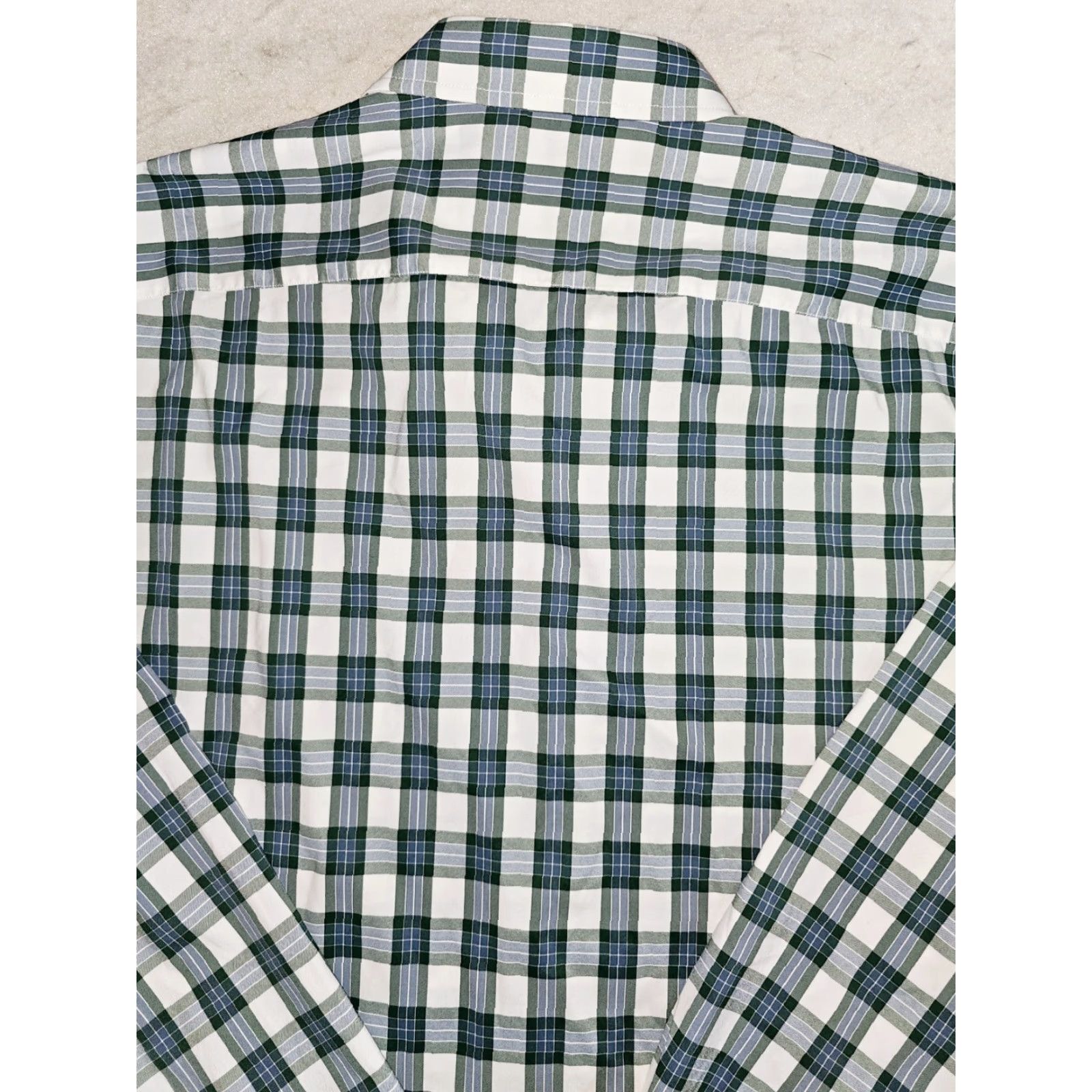 UNTUCKit UNTUCKit Signature Check Long Sleeve Stretch Button-Up Dress Shirt Mens 2XL Green/White Size 48R - 6 Thumbnail