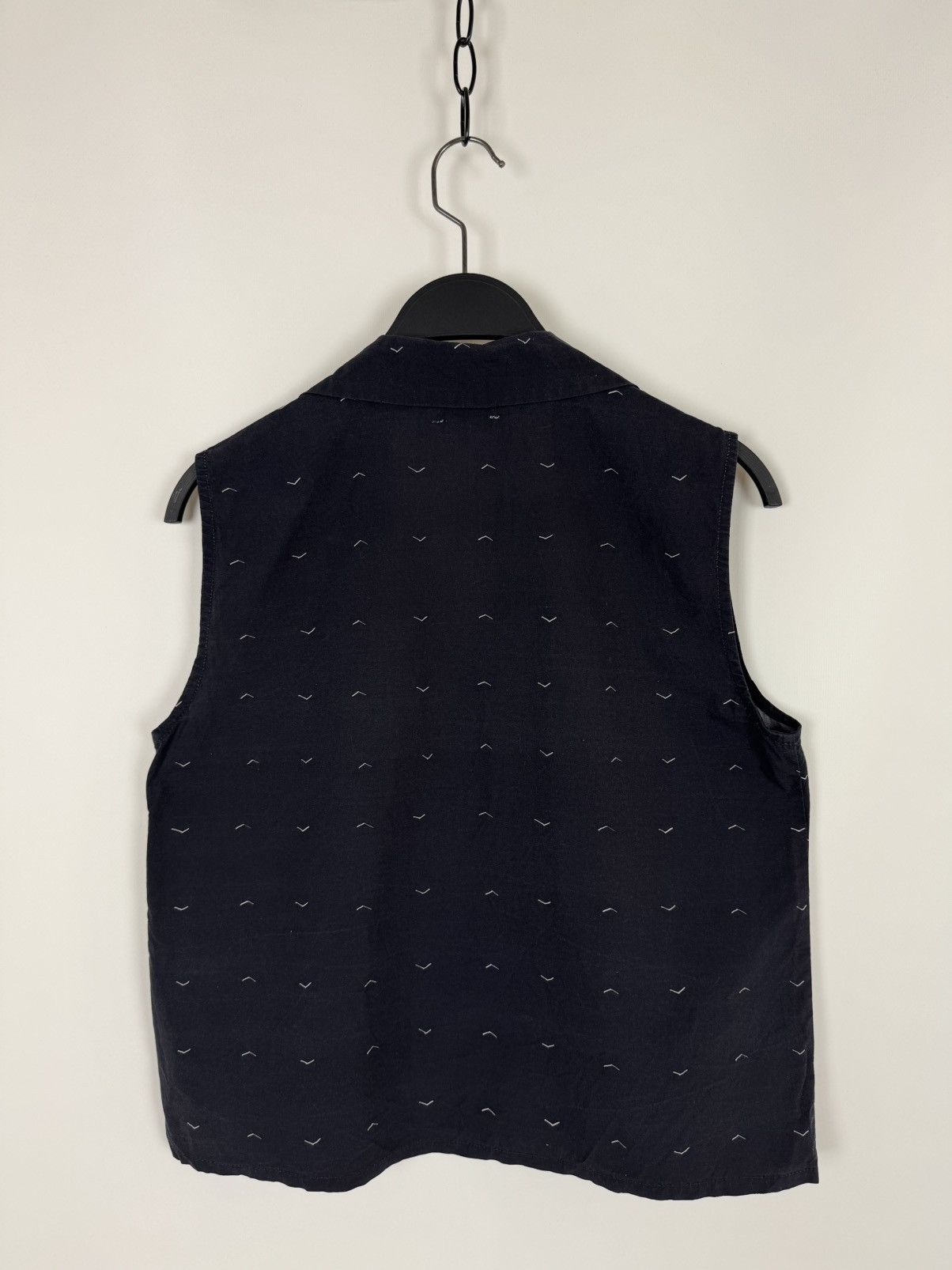 Samuji Samuji Navy Cotton Button Up Sleeveless Shirt Vest Size XS / US 0-2 / IT 36-38 - 9 Thumbnail