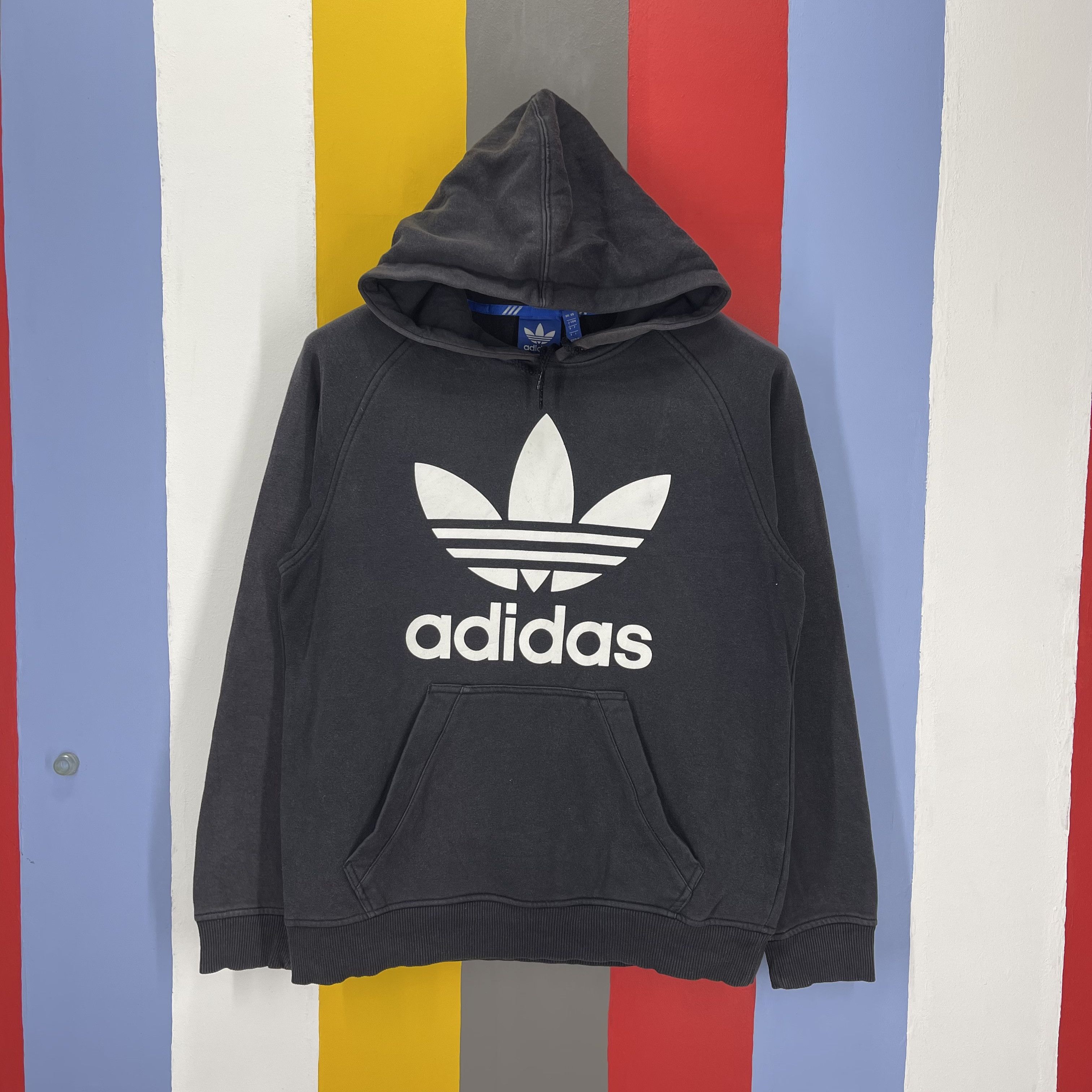 image of Adidas Trifoil Hoodie Pullover 1381/av in Black, Men's (Size Small)
