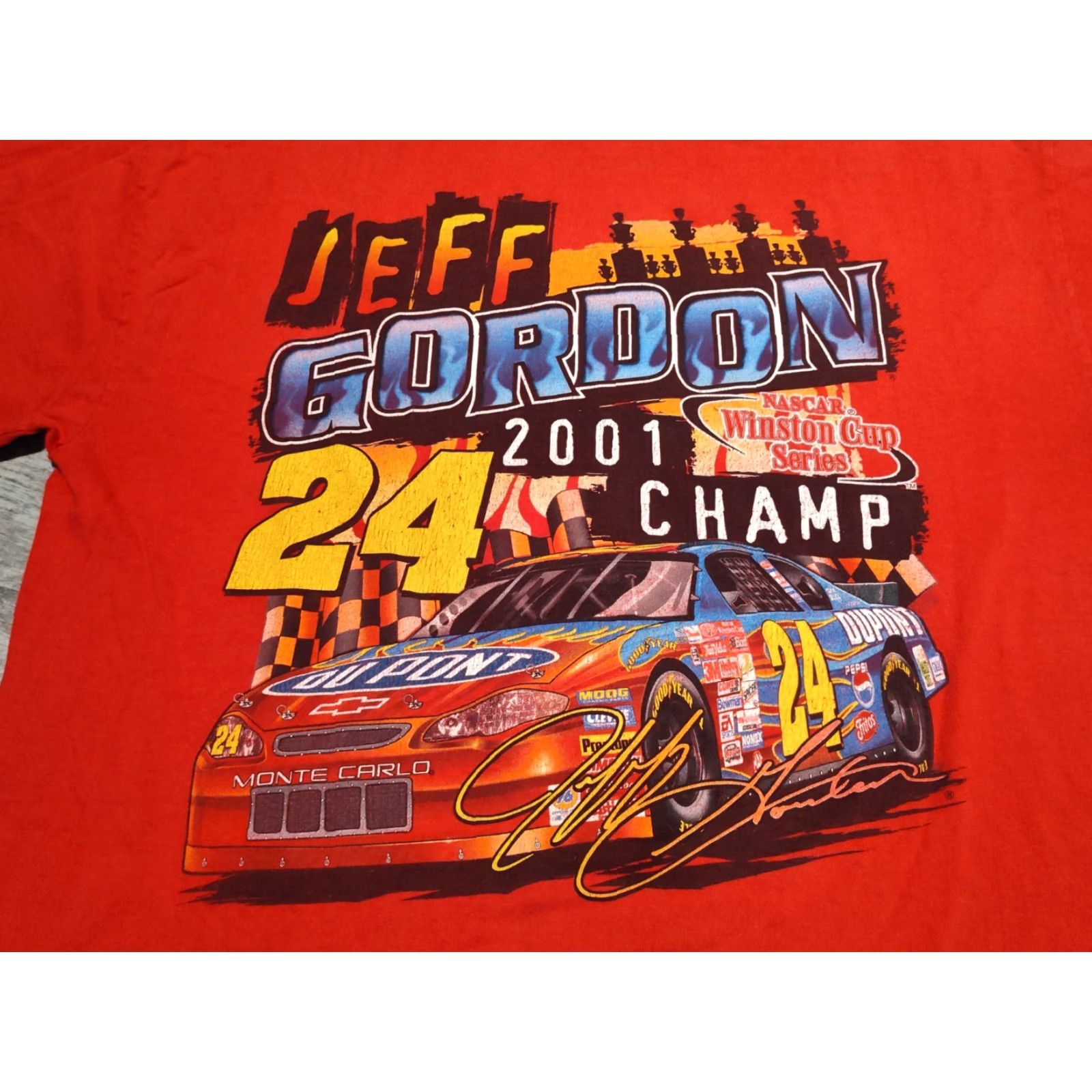 Chase Authentics VINTAGE Jeff Gordon NASCAR 2001 Winston Cup Series Chase T-Shirt Men Large Red Graphic Print Size US L / EU 52-54 / 3 - 4 Thumbnail