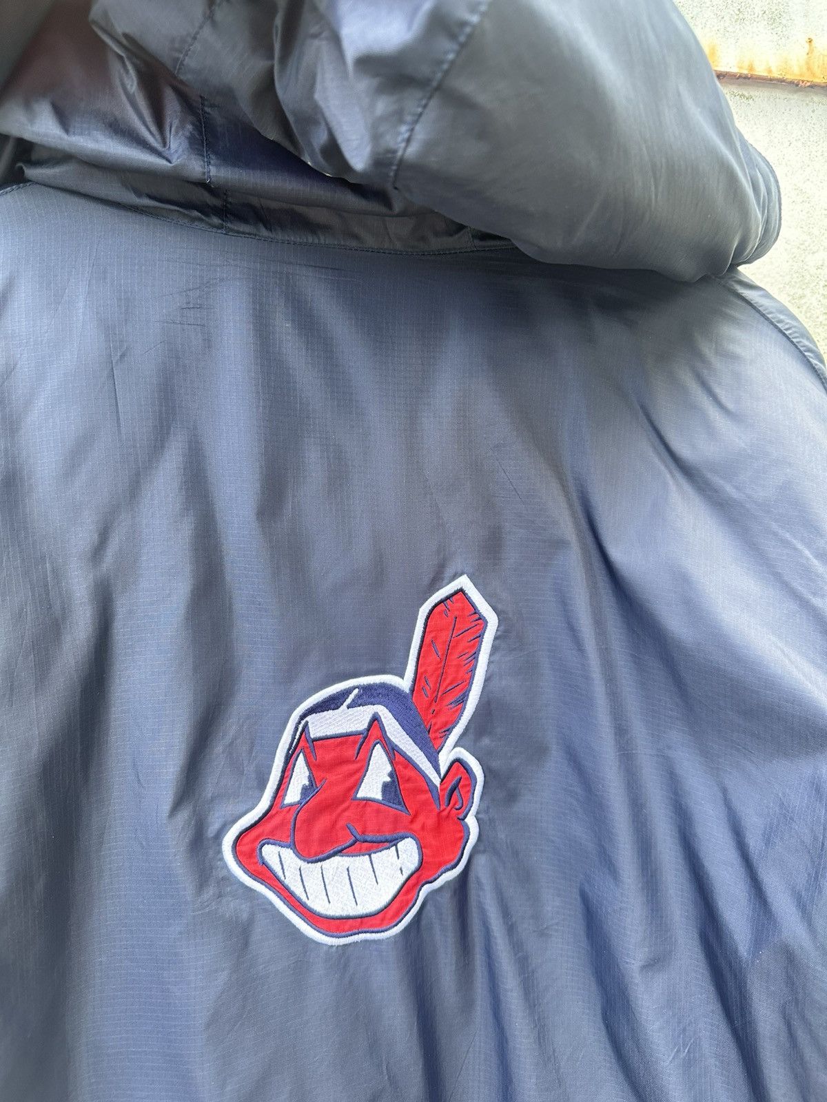 MLB 👹Indiana Baseball Hooded Long Jacket Size US L / EU 52-54 / 3 - 10 Thumbnail
