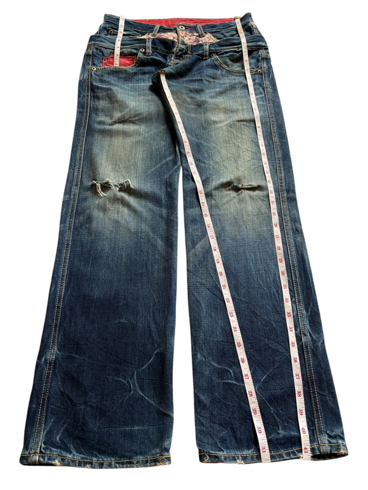 Eternal Vintage Eternal Double Waist Karakuri Style Baggy Jean Size US 31 - 13 Thumbnail