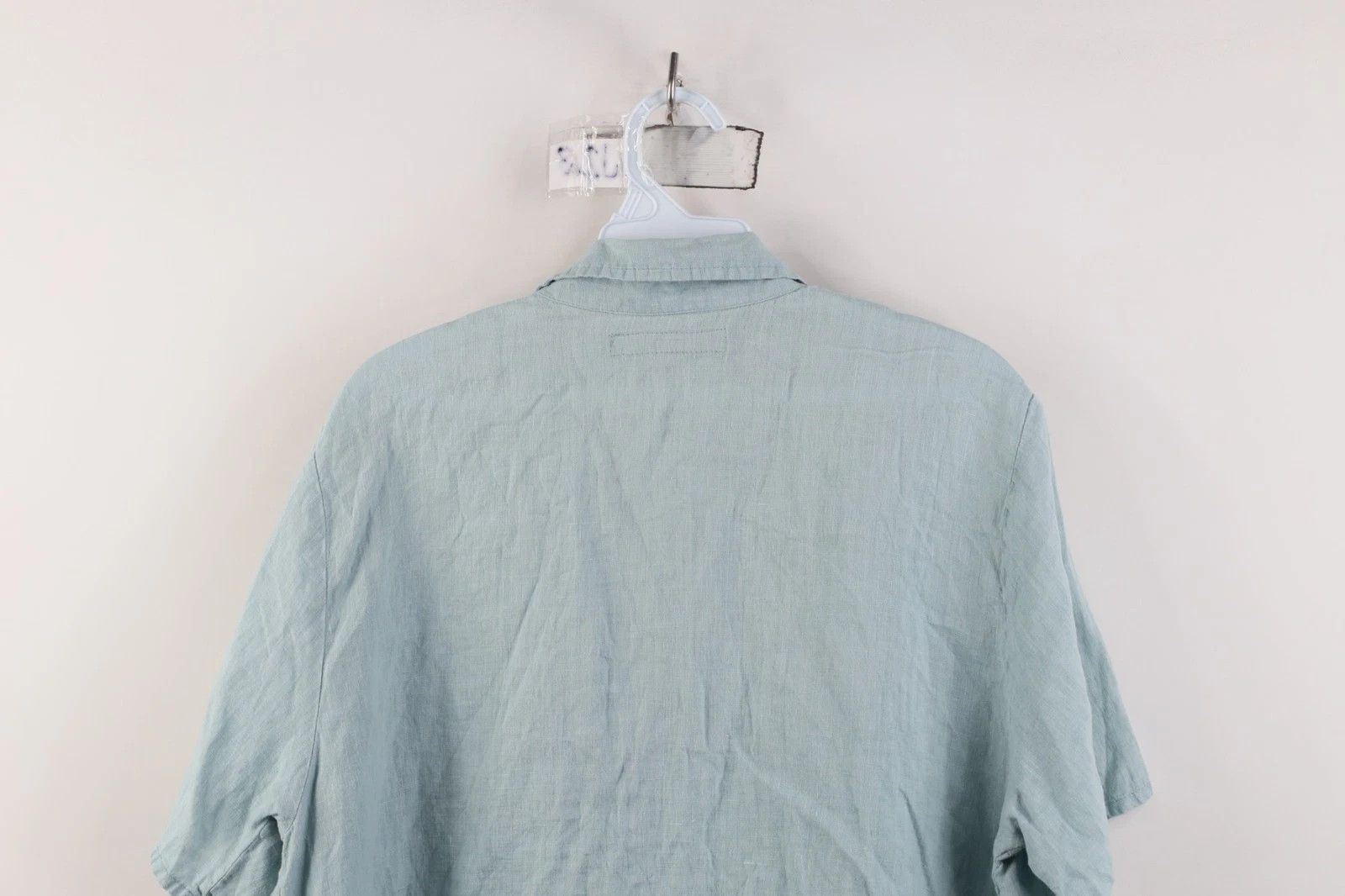 Vintage Flax Linen Short Sleeve Collared Button Shirt Light Blue Size US M / EU 48-50 / 2 - 11 Thumbnail
