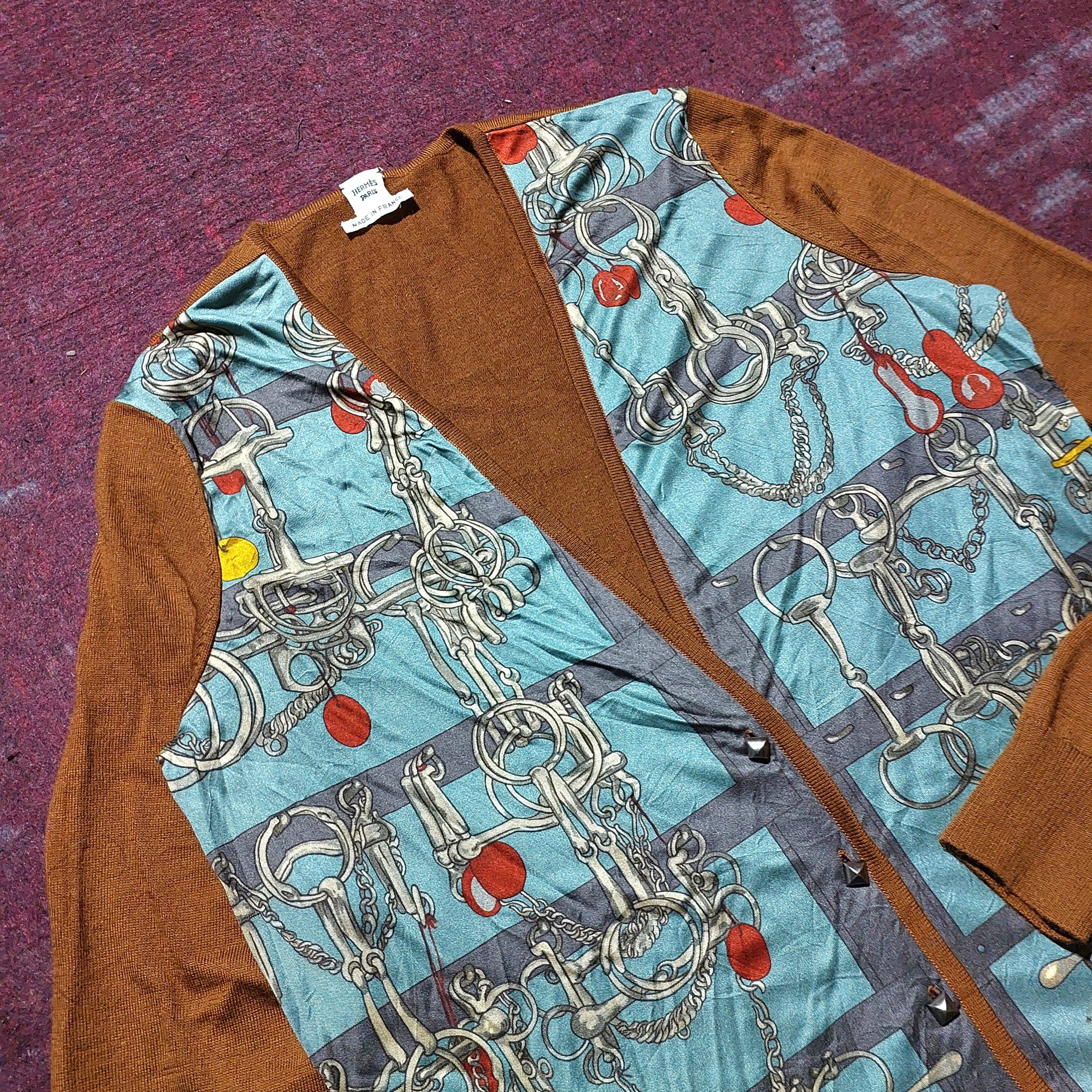 Hermes Hermes by Maison Margiela chain iron button cashmere cardi Size S / US 4 / IT 40 - 3 Thumbnail