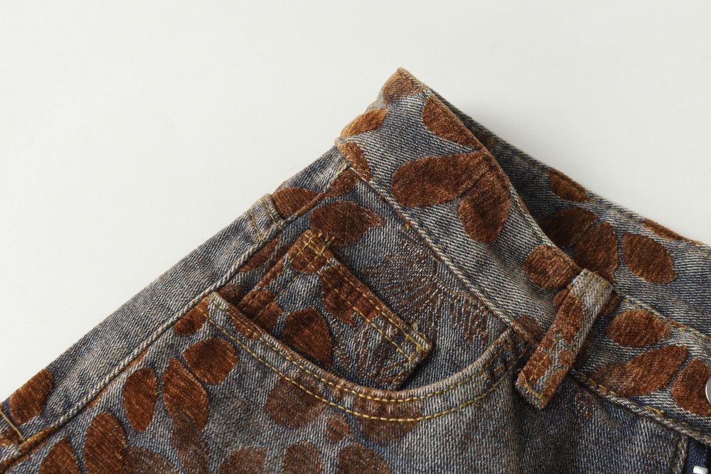 Vintage Men's vintage floral embroidered washed distressed jeans Size US 32 / EU 48 - 4 Thumbnail