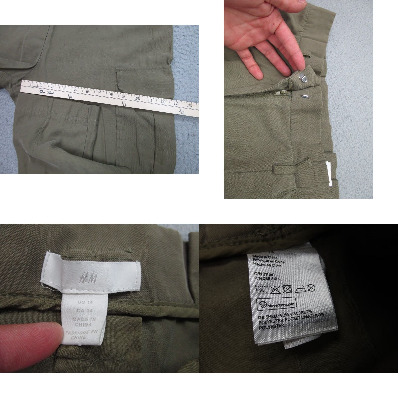 H&M H&M Pants Womens 14 Brown Cargo Paper Bag Pleated Chino Hi-Rise High Waisted | 14 | Brown | Chino | Pink? No. Size 36" / US 14 / IT 50 - 8 Thumbnail