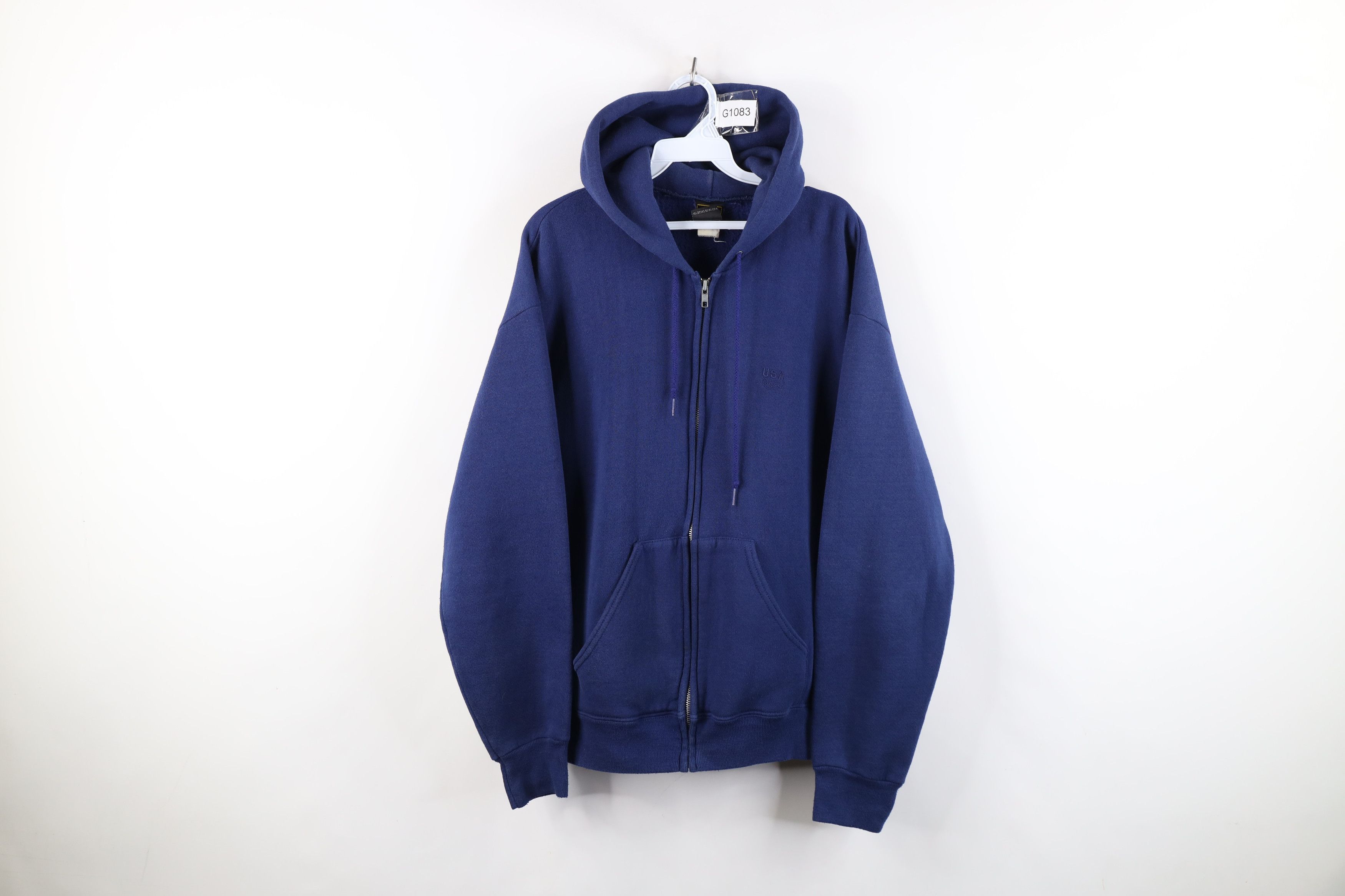 Vintage Vintage 90s USA Olympics Heavyweight Full Zip Hoodie USA Size US L / EU 52-54 / 3 - 1 Thumbnail