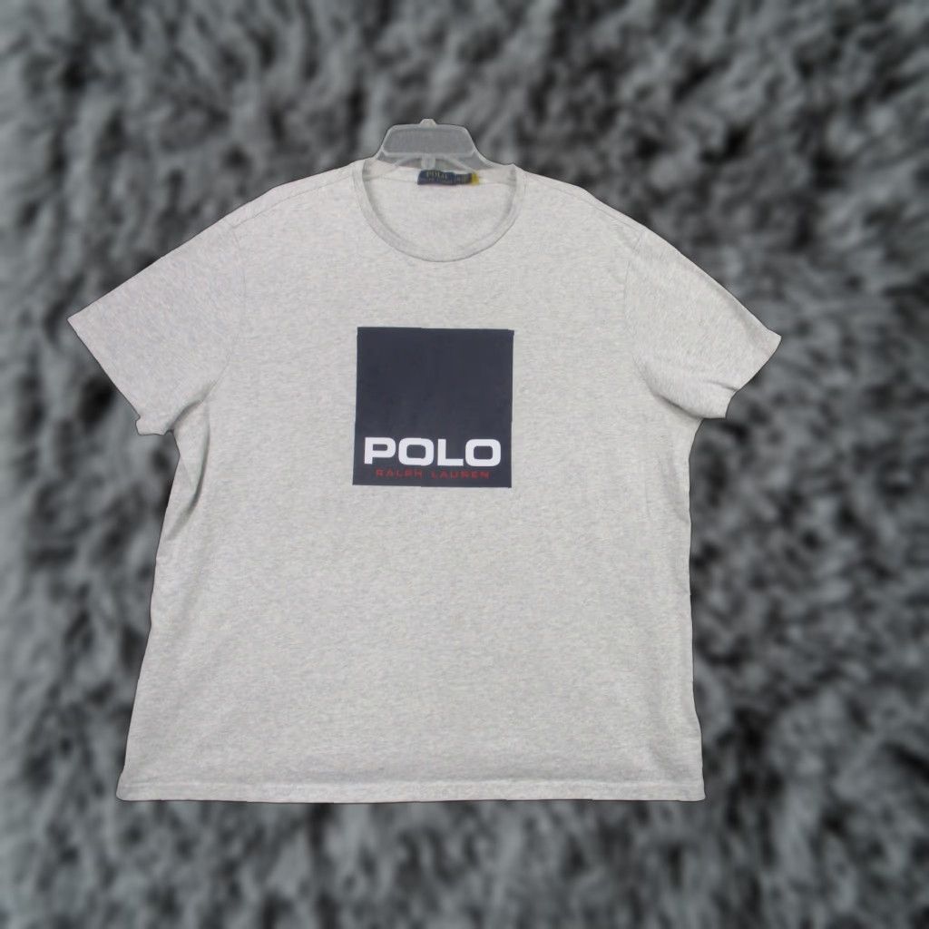 Polo Ralph Lauren Polo Ralph Lauren Shirt Mens 2XL Gray Box Logo Cotton Graphic Tee T-Shirt Size US XXL / EU 58 / 5 - 1 Thumbnail