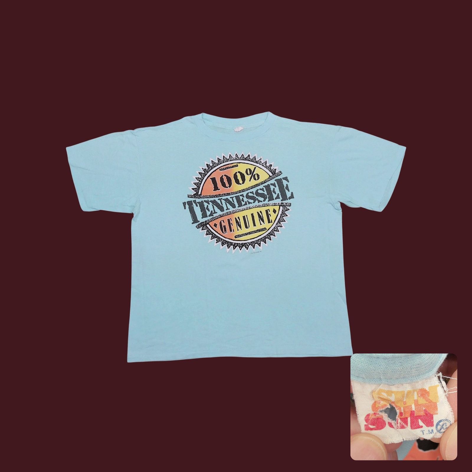 Vintage 80s Sun Sportswear Tennessee Single Stitch Boxy Tee XXL USA Size US XXL / EU 58 / 5 - 1 Thumbnail