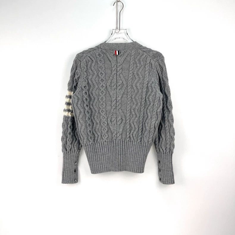Thom Browne Thom Browne Size 44Light Grey Bold String 4-button Cardigan Size US S / EU 44-46 / 1 - 4 Thumbnail