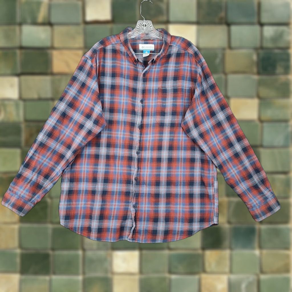 Vintage Columbia Plaid Flannel Button-Up Shirt XL Red Mens Long Sleeve Size US XL / EU 56 / 4 - 1 Thumbnail