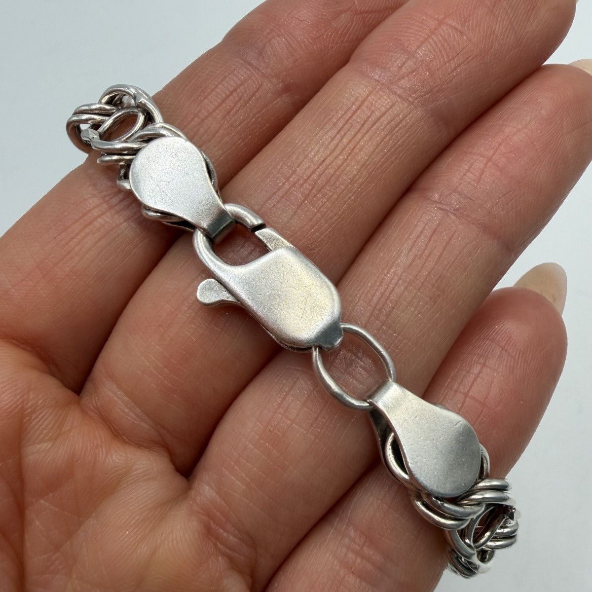 Sterling Silver Heavy 925 Sterling Silver Arabic Bismarck Chain Necklace Size ONE SIZE - 5 Thumbnail