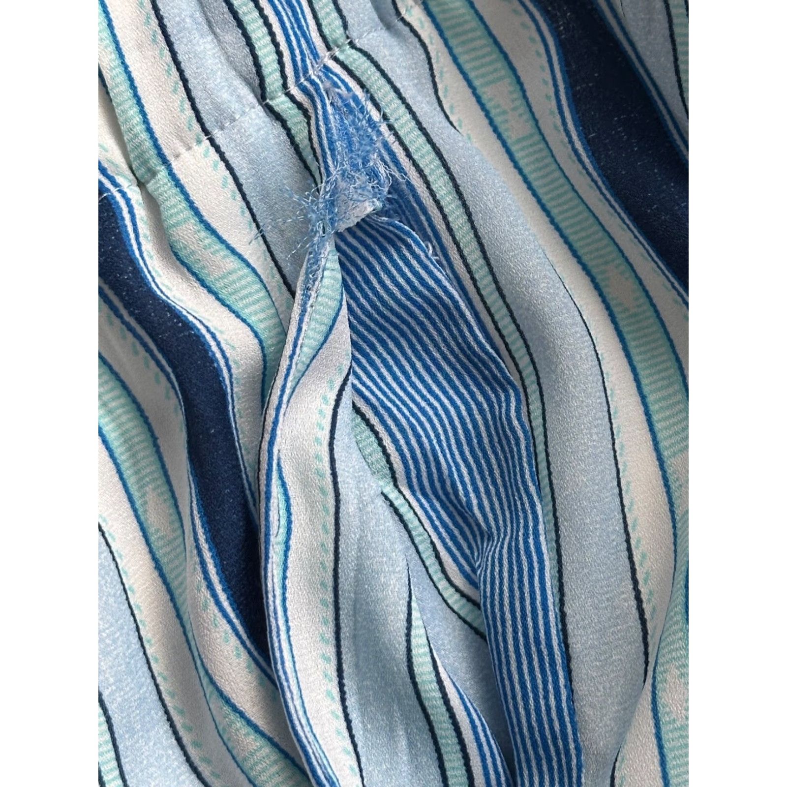 Vintage New Direction Palazzo Style Pants Pull On Blue Striped Lined Wide Split Leg Size 36" / US 14 / IT 50 - 5 Thumbnail