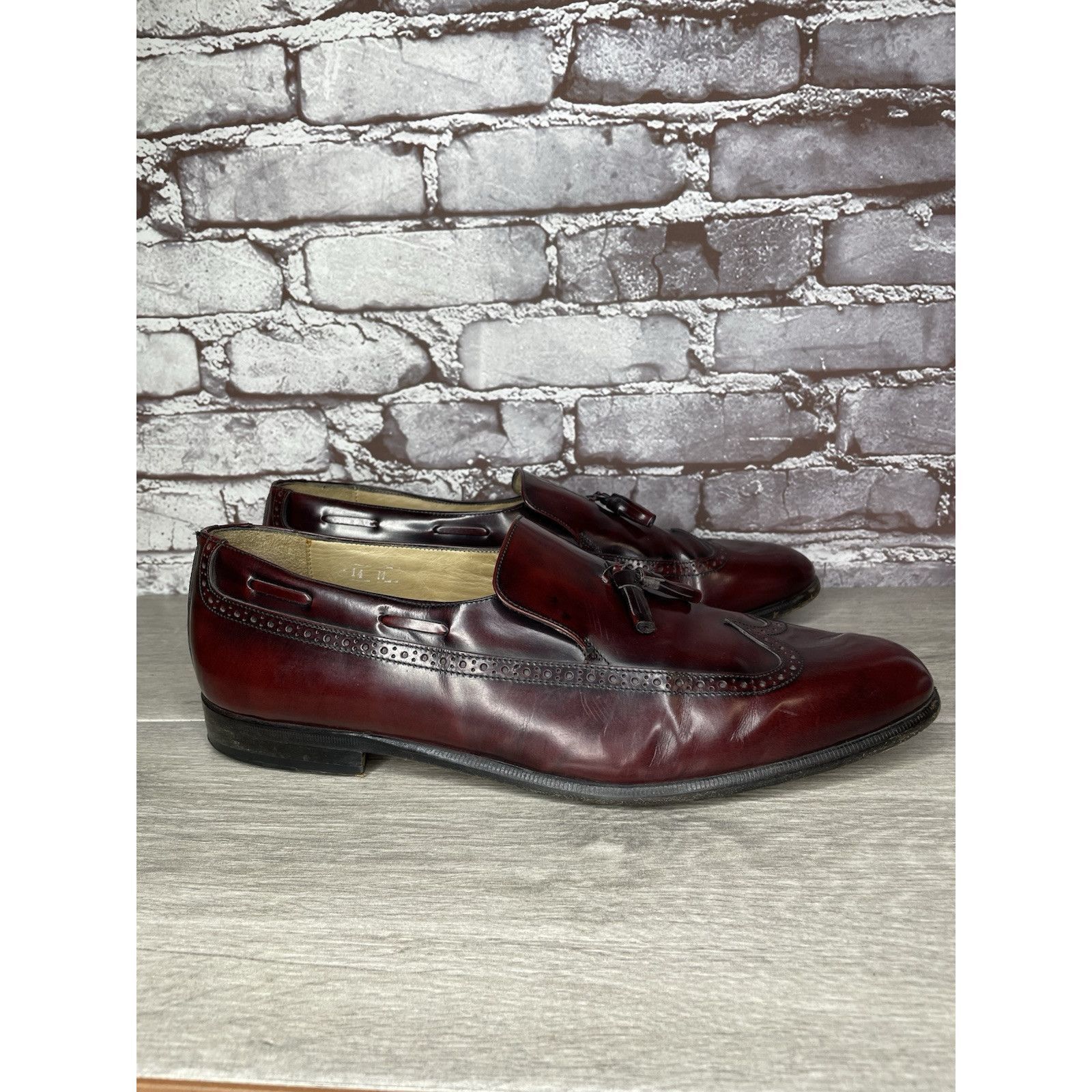 Nordstrom Nordstrom Burgundy Leather Wingtip Tassel Loafers Dress Shoe Size US 14 / EU 47 - 13 Thumbnail