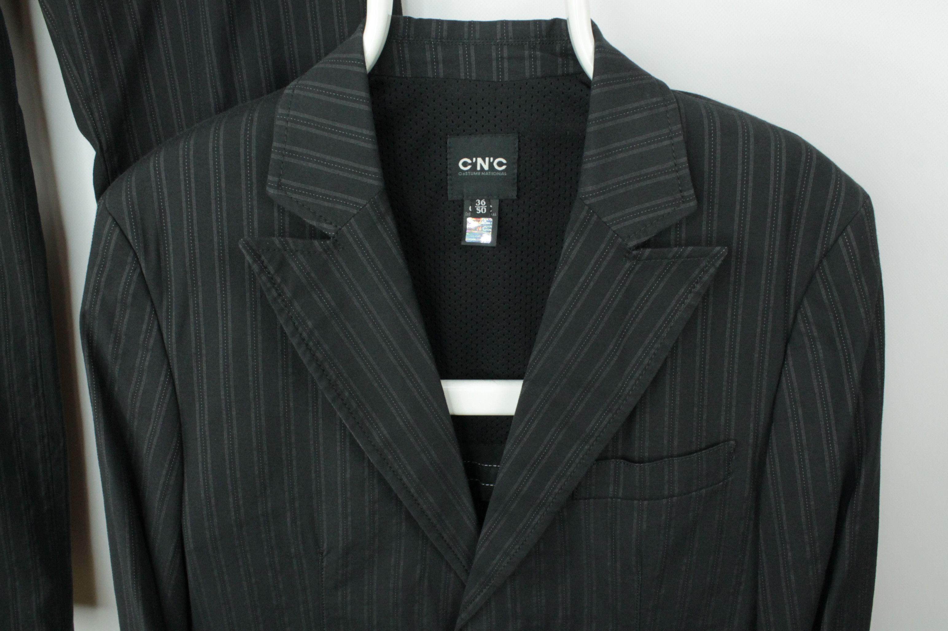 Costume National Vintage C'N'C Costume National Black Striped Suit Men's Size 40R - 3 Thumbnail