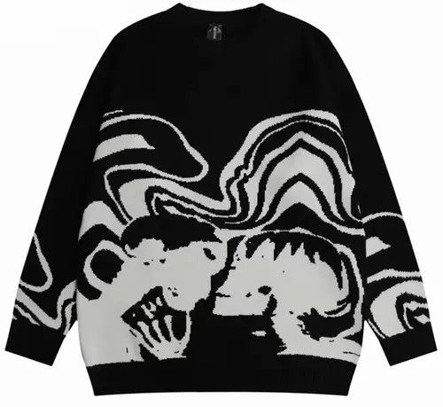 Japanese Brand Atsuko x Miura Skeletons In Love Knitted Sweater Pullover Size US XL / EU 56 / 4 - 3 Thumbnail