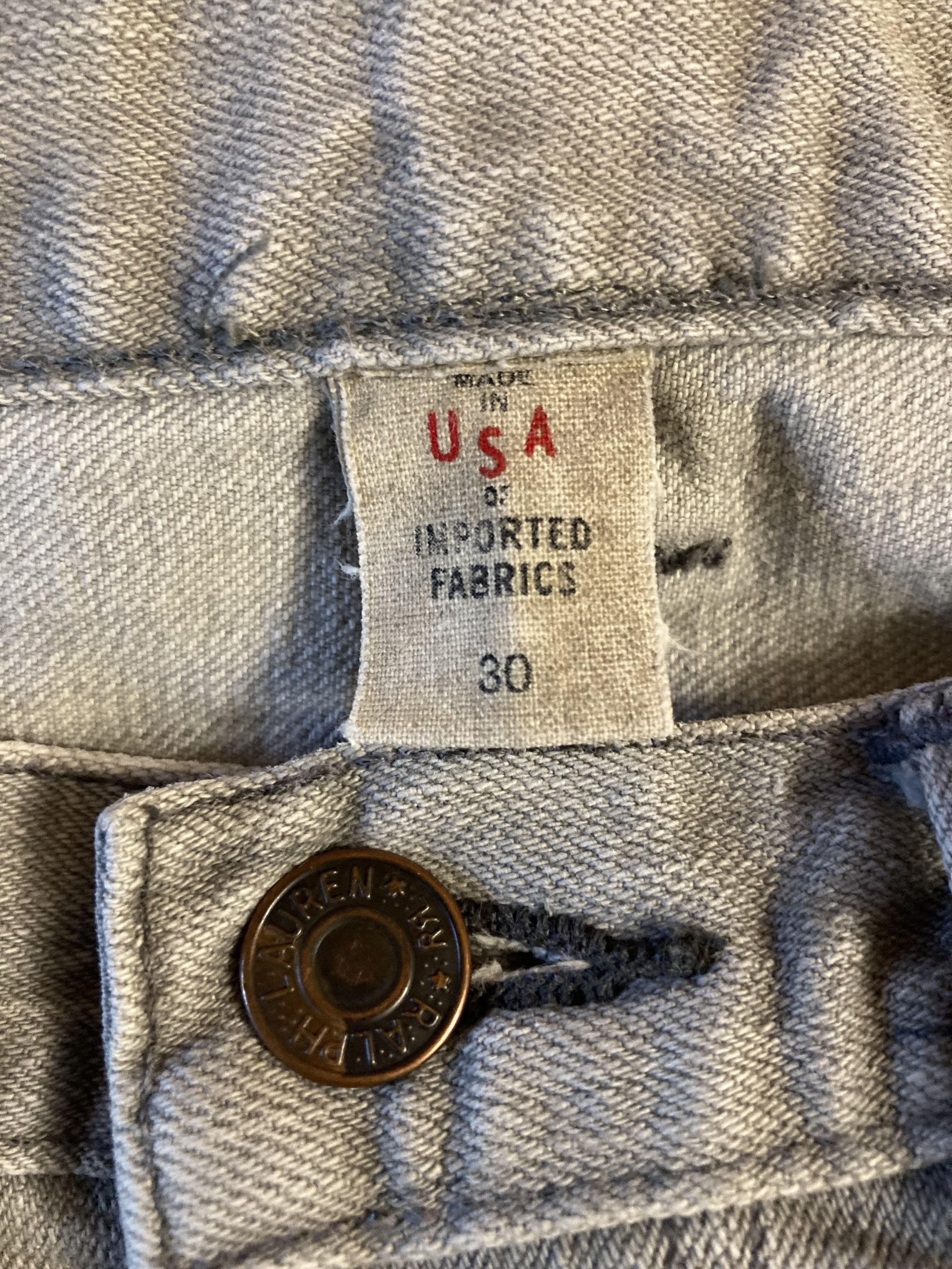 RRL Ralph Lauren RRL Stretch High Skinny Distressed Grey Jean Made in USA Size 30" / US 8 / IT 44 - 3 Thumbnail