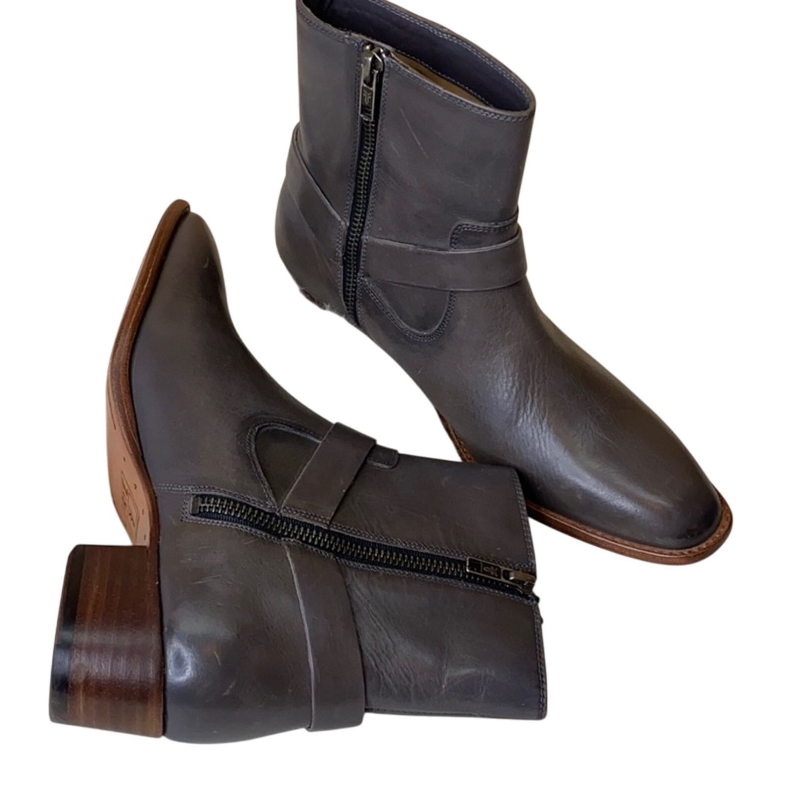 Frye Frye Grey Dara Leather Harness Booties Boots 8B Size US 8 / IT 38 - 8 Thumbnail