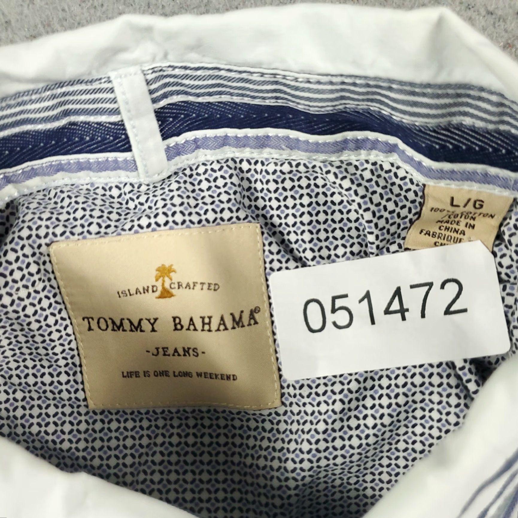Tommy Bahama Tommy Bahama Shirt Mens Large Blue Striped Button-Up Long Sleeve Casual Size US L / EU 52-54 / 3 - 7 Thumbnail