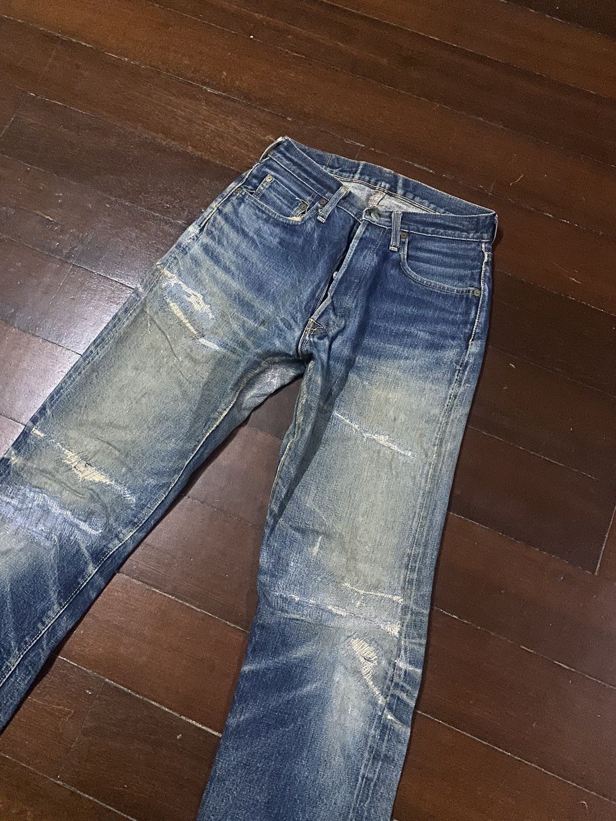Denime FIRE 🔥 VINTAGE DENIME JAPAN DISTRESSED REWORK FADED JEANS Size US 29 - 5 Thumbnail