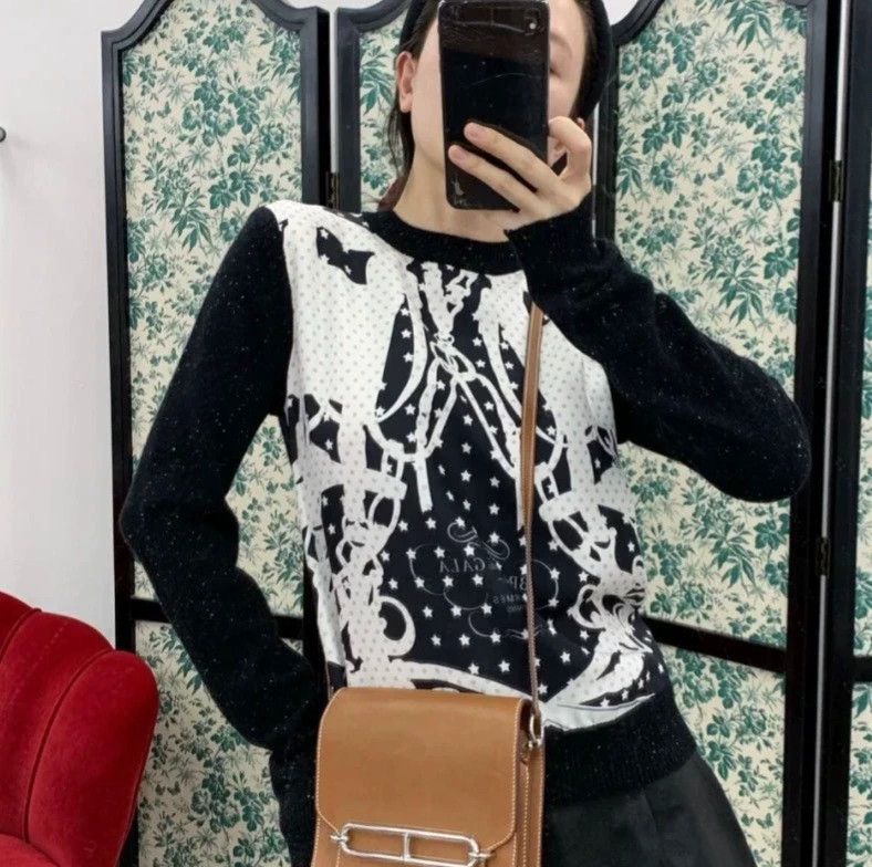 Hermes Hermes Black and White Cashmere Knit Top - dmc Size US S / EU 44-46 / 1 - 1 Thumbnail