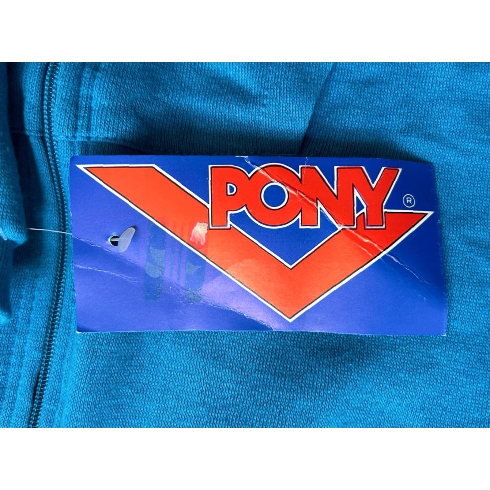 PONY VINTAGE PONY Hoodie Sweatshirt Vest Womens M Blue 80s NWT Deadstock Zip Hooded Size M / US 6-8 / IT 42-44 - 2 Thumbnail
