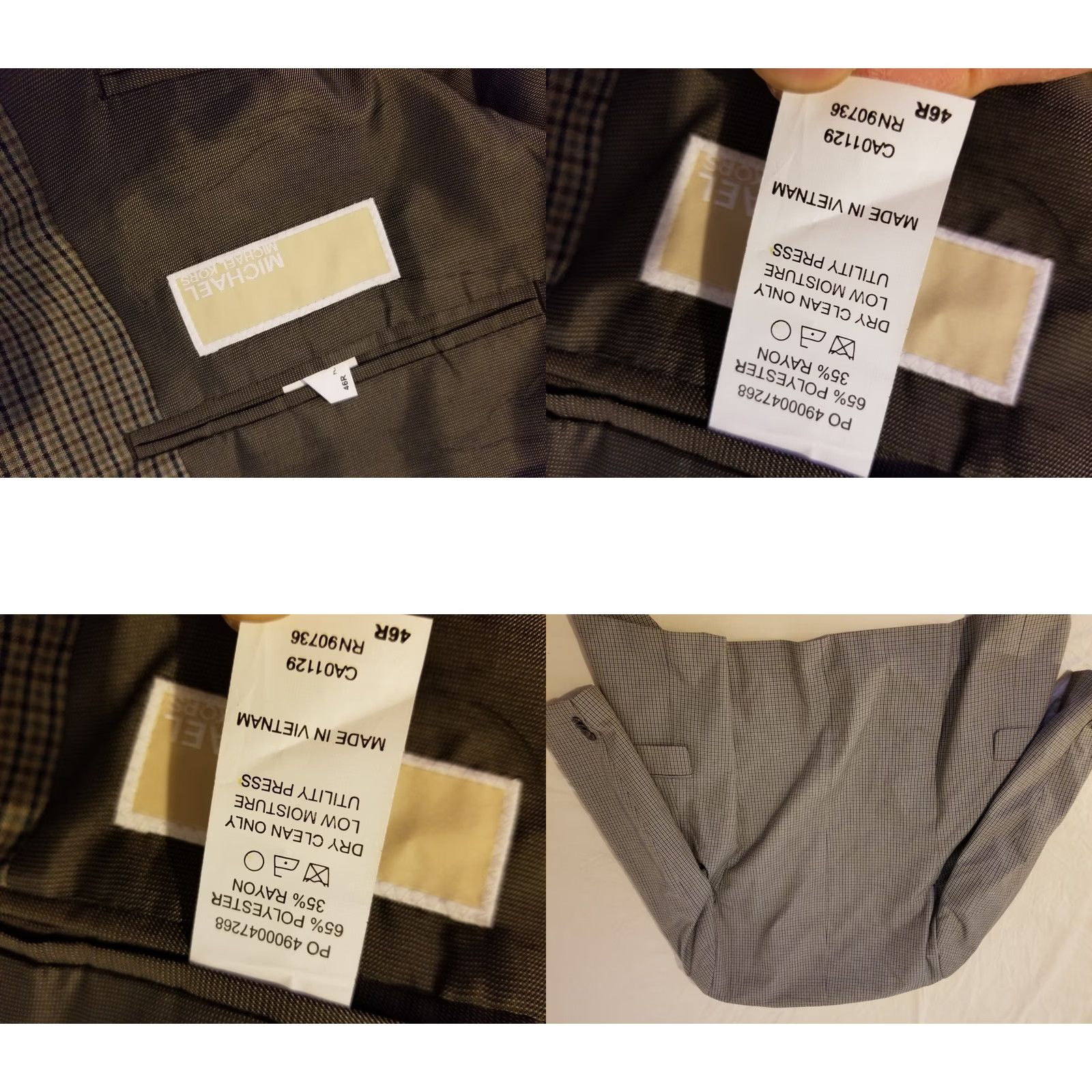 Michael Kors VINTAGE Michael Kors Jacket Blazer 46R Khaki Beige Mens 2 Piece Size 46R - 8 Thumbnail