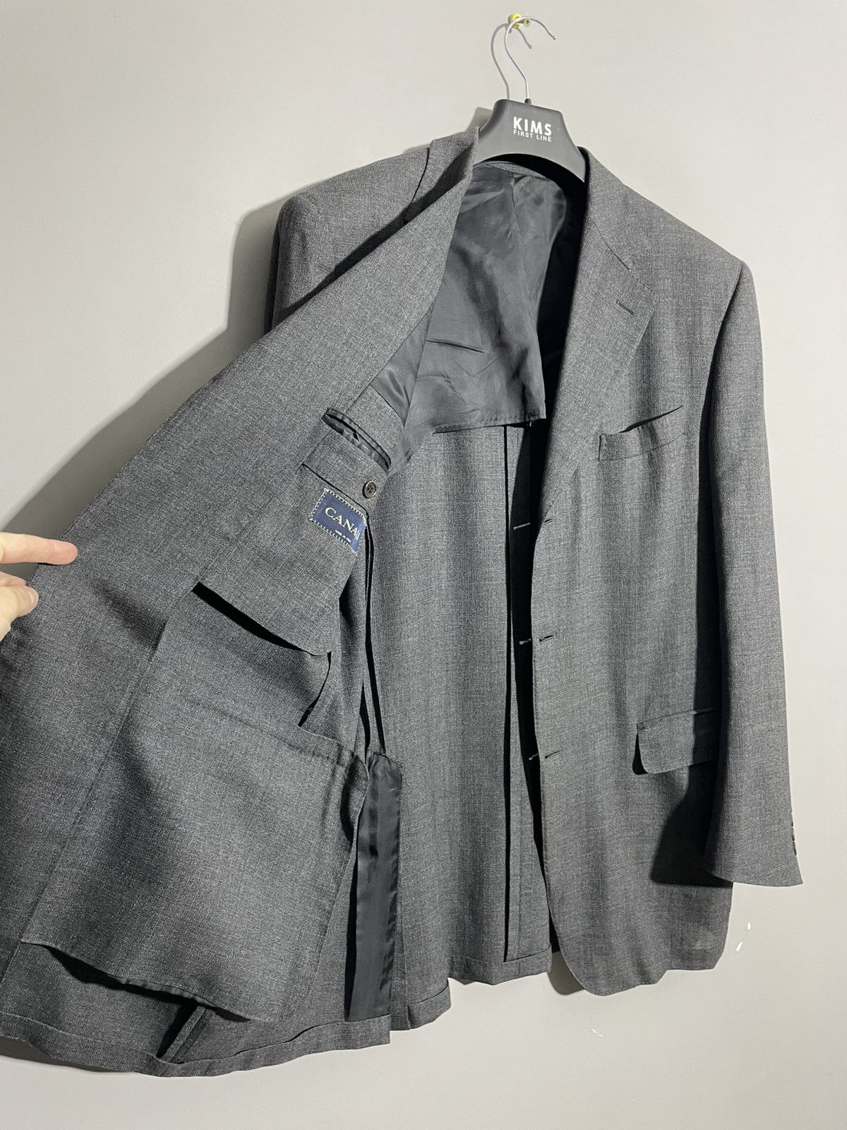 Canali Vintage Canali Two Piece Wool Suit Blazer/Pants Italy Size 52L - 7 Thumbnail