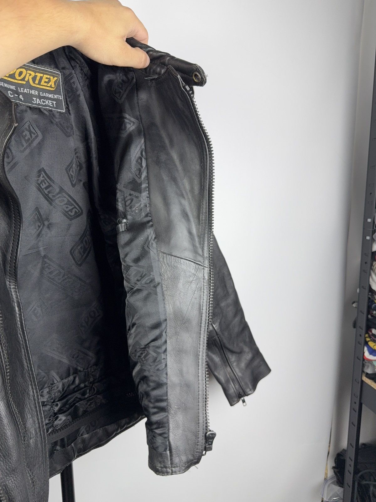 Leather Vntg 00s Heavy Leather Racing MOTO Bomber Jacket Punk Size US S / EU 44-46 / 1 - 25 Thumbnail